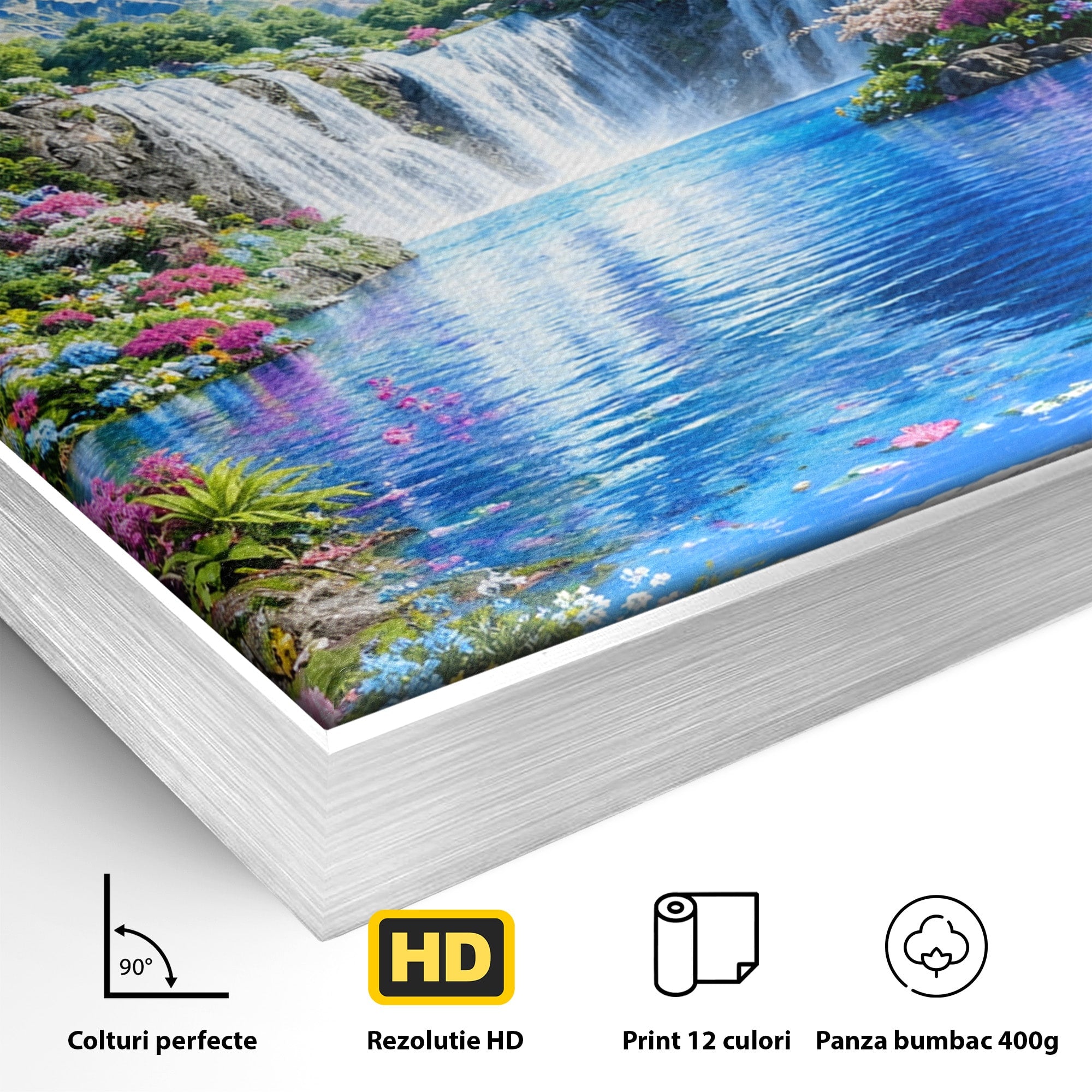 Tablou Canvas Premium LuxCanva® A1711, Cascada Lunara, Cascada, Natura, Peisaj, Living, Relaxare, Culori Vibrante