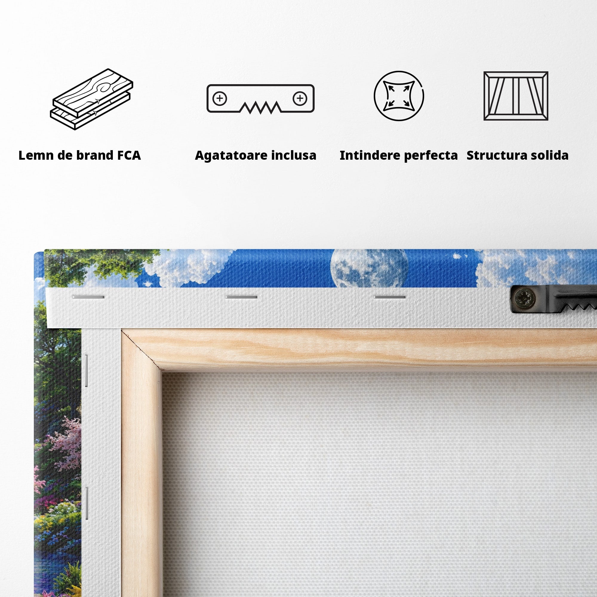 Tablou Canvas Premium LuxCanva® A1711, Cascada Lunara, Cascada, Natura, Peisaj, Living, Relaxare, Culori Vibrante