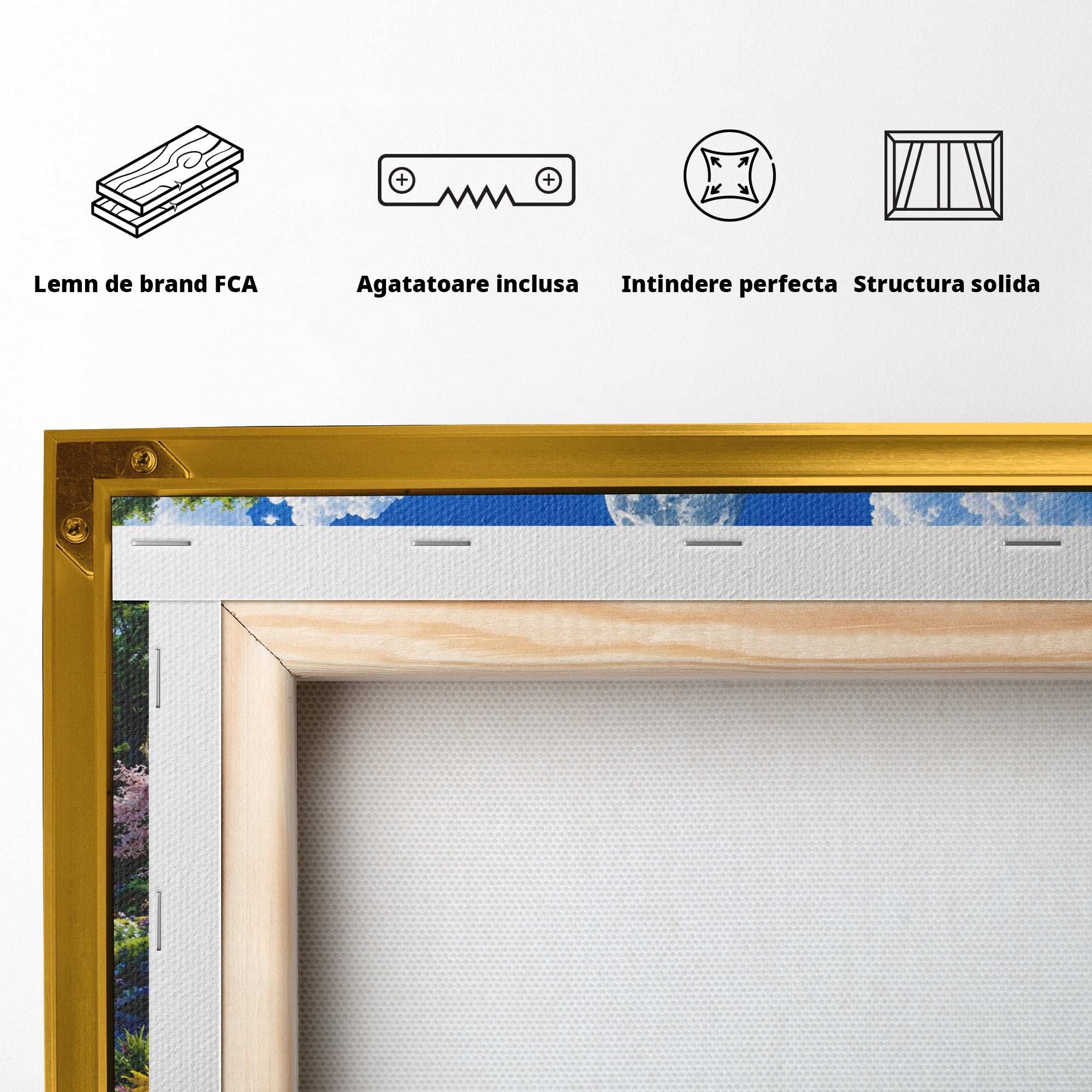 Tablou Canvas Premium LuxCanva® A1711, Cascada Lunara, Cascada, Natura, Peisaj, Living, Relaxare, Culori Vibrante