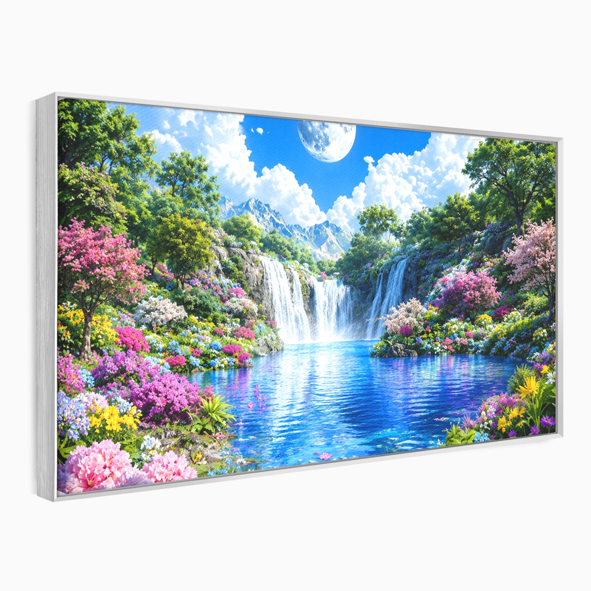 Tablou Canvas Premium LuxCanva® A1711, Cascada Lunara, Cascada, Natura, Peisaj, Living, Relaxare, Culori Vibrante