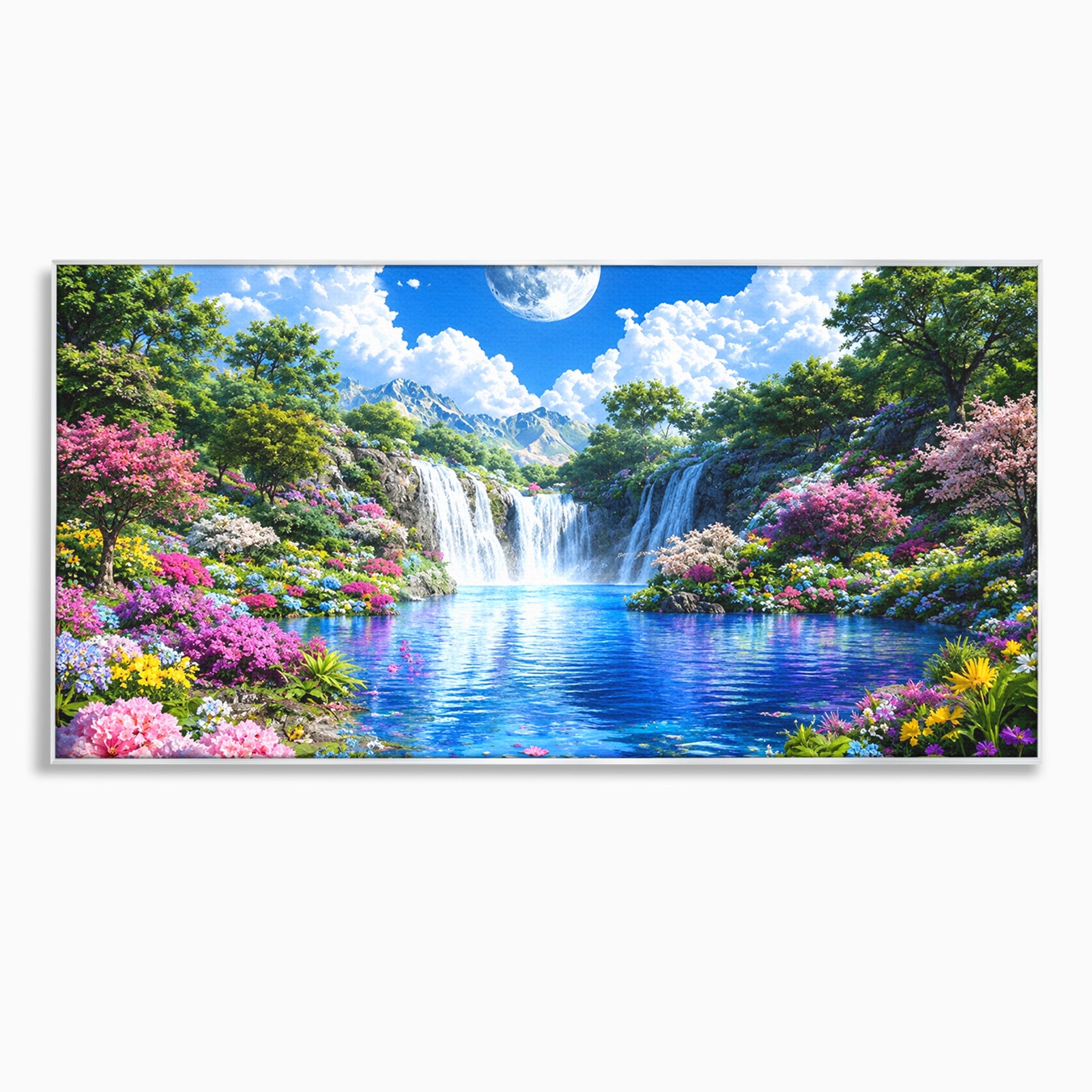 Tablou Canvas Premium LuxCanva® A1711, Cascada Lunara, Cascada, Natura, Peisaj, Living, Relaxare, Culori Vibrante