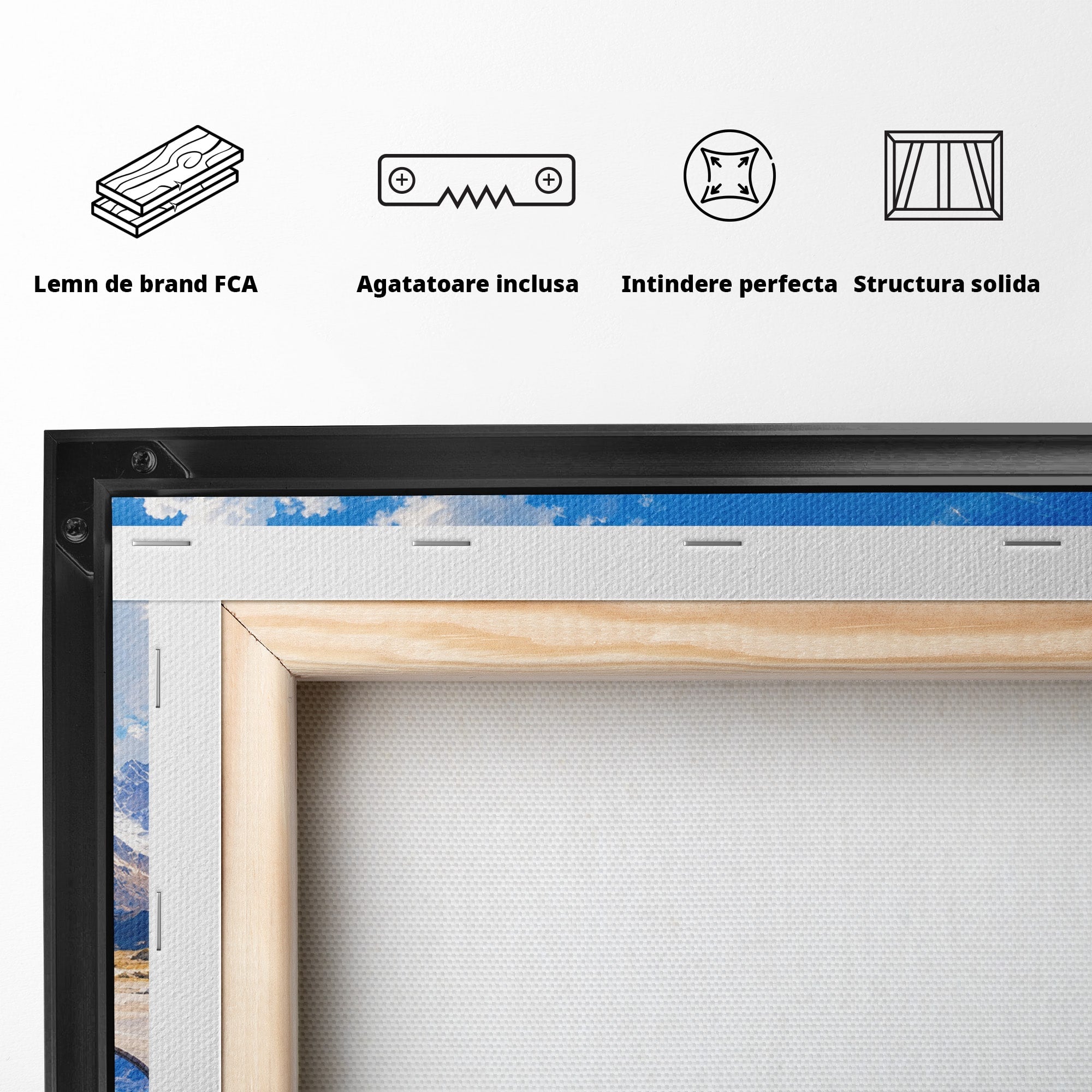 Tablou Canvas Premium LuxCanva® A1712, Copacul Curcubeu, Copac, Curcubeu, Munti, Reflexie, Living, Culori Vibrante