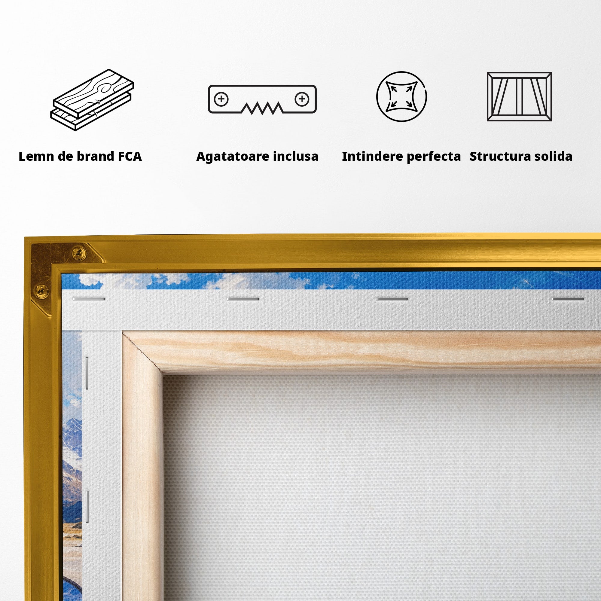 Tablou Canvas Premium LuxCanva® A1712, Copacul Curcubeu, Copac, Curcubeu, Munti, Reflexie, Living, Culori Vibrante