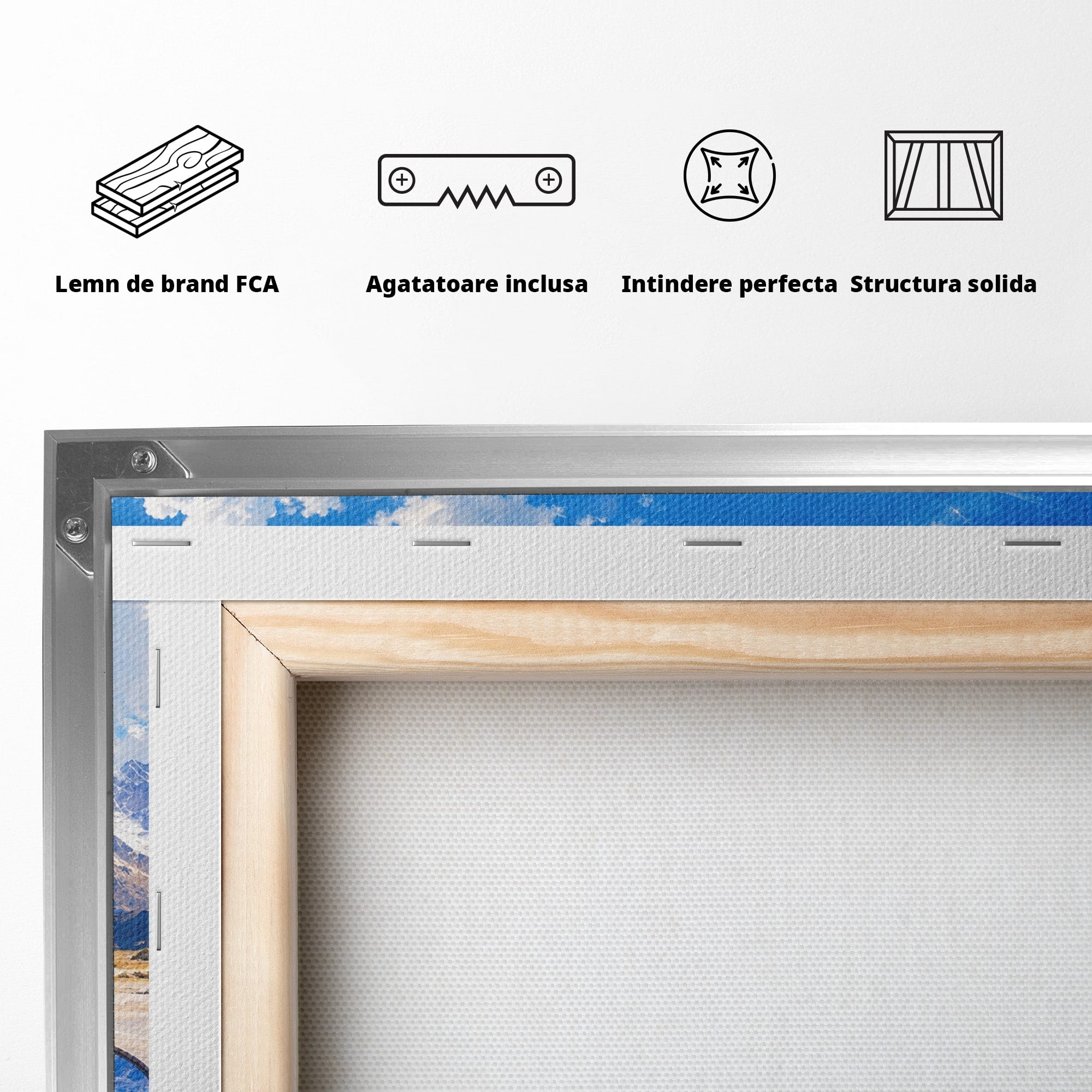 Tablou Canvas Premium LuxCanva® A1712, Copacul Curcubeu, Copac, Curcubeu, Munti, Reflexie, Living, Culori Vibrante