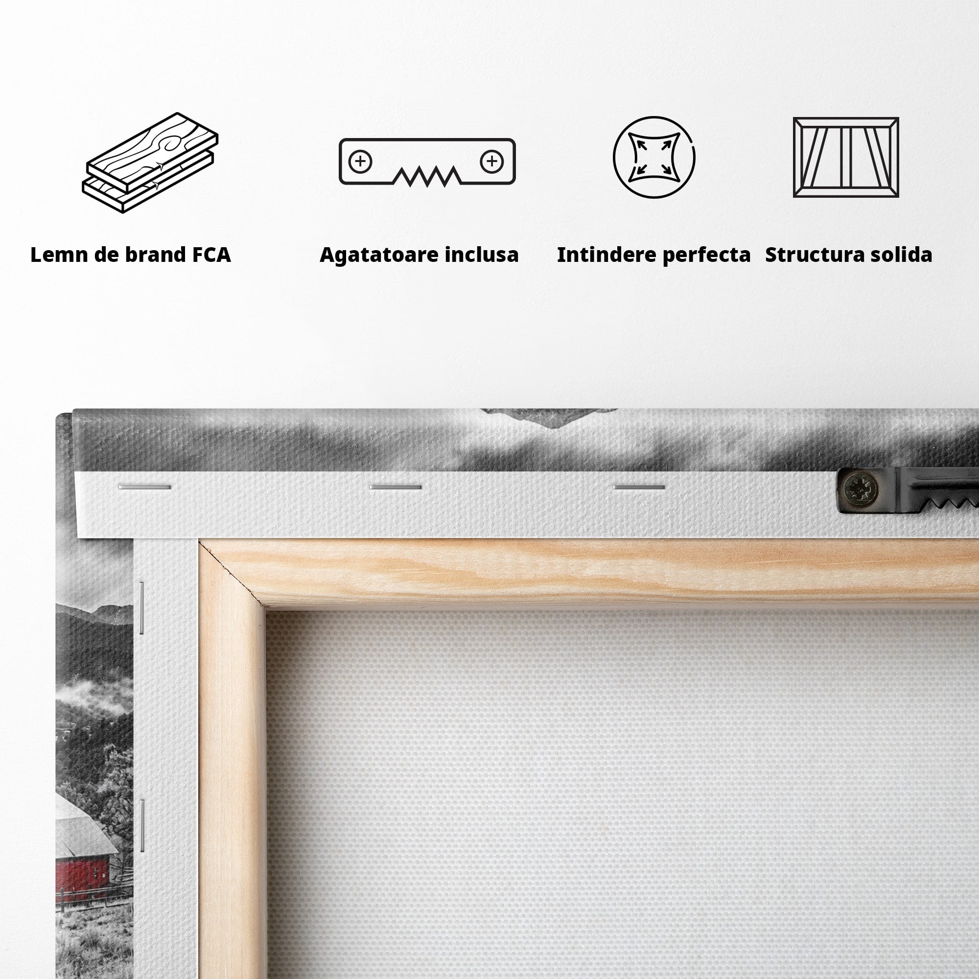 Tablou Canvas Premium LuxCanva® A1714, Sura Rosie Din Munti, Sura, Munti, Peisaj, Natura, Dramatic, Living, Culori Vibrante