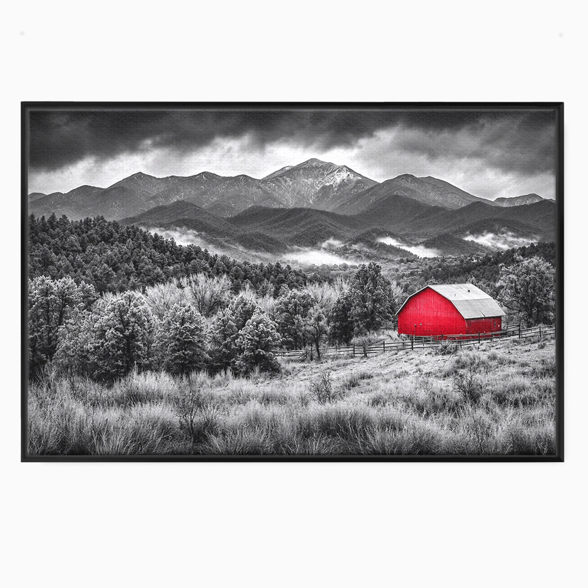 Tablou Canvas Premium LuxCanva® A1714, Sura Rosie Din Munti, Sura, Munti, Peisaj, Natura, Dramatic, Living, Culori Vibrante