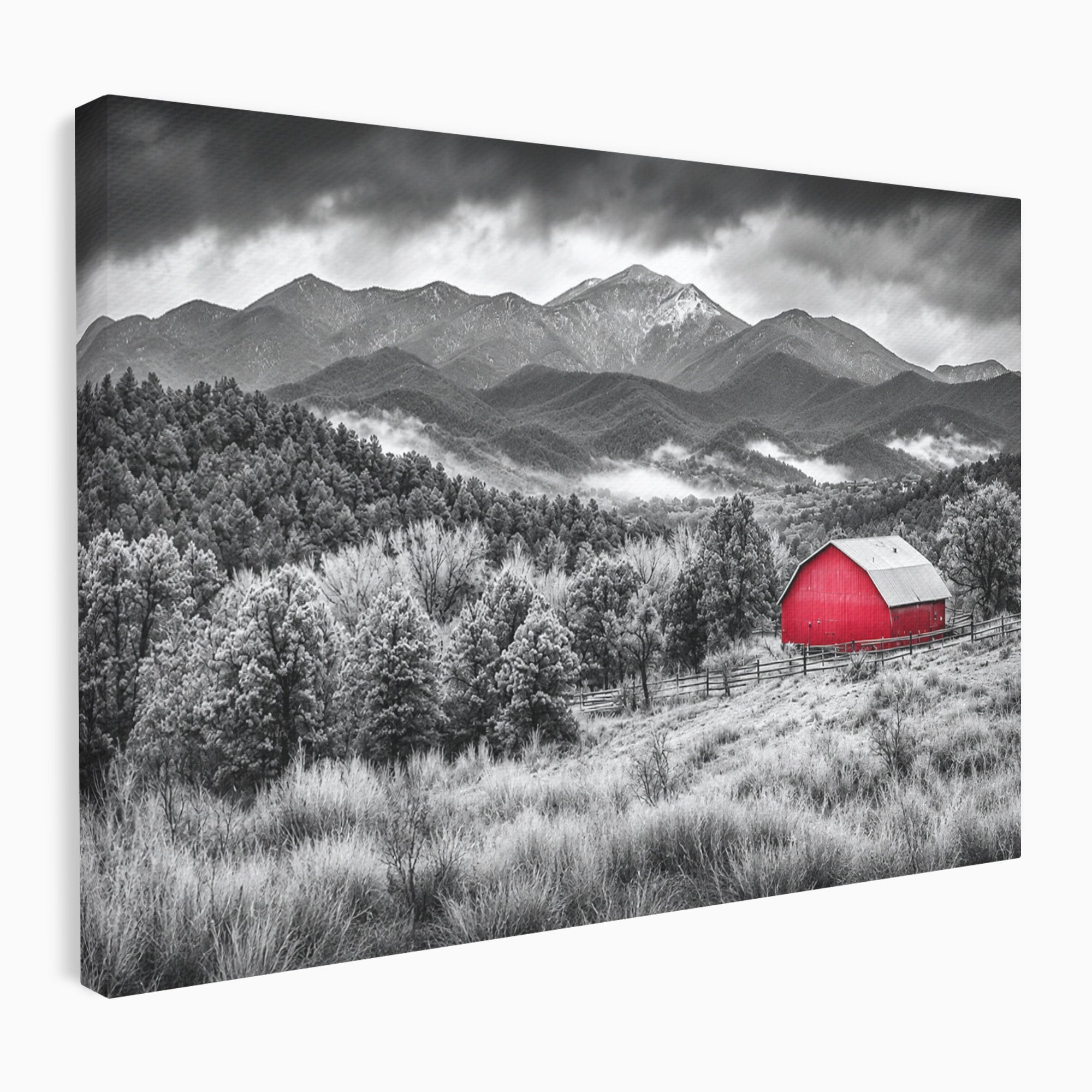 Tablou Canvas Premium LuxCanva® A1714, Sura Rosie Din Munti, Sura, Munti, Peisaj, Natura, Dramatic, Living, Culori Vibrante