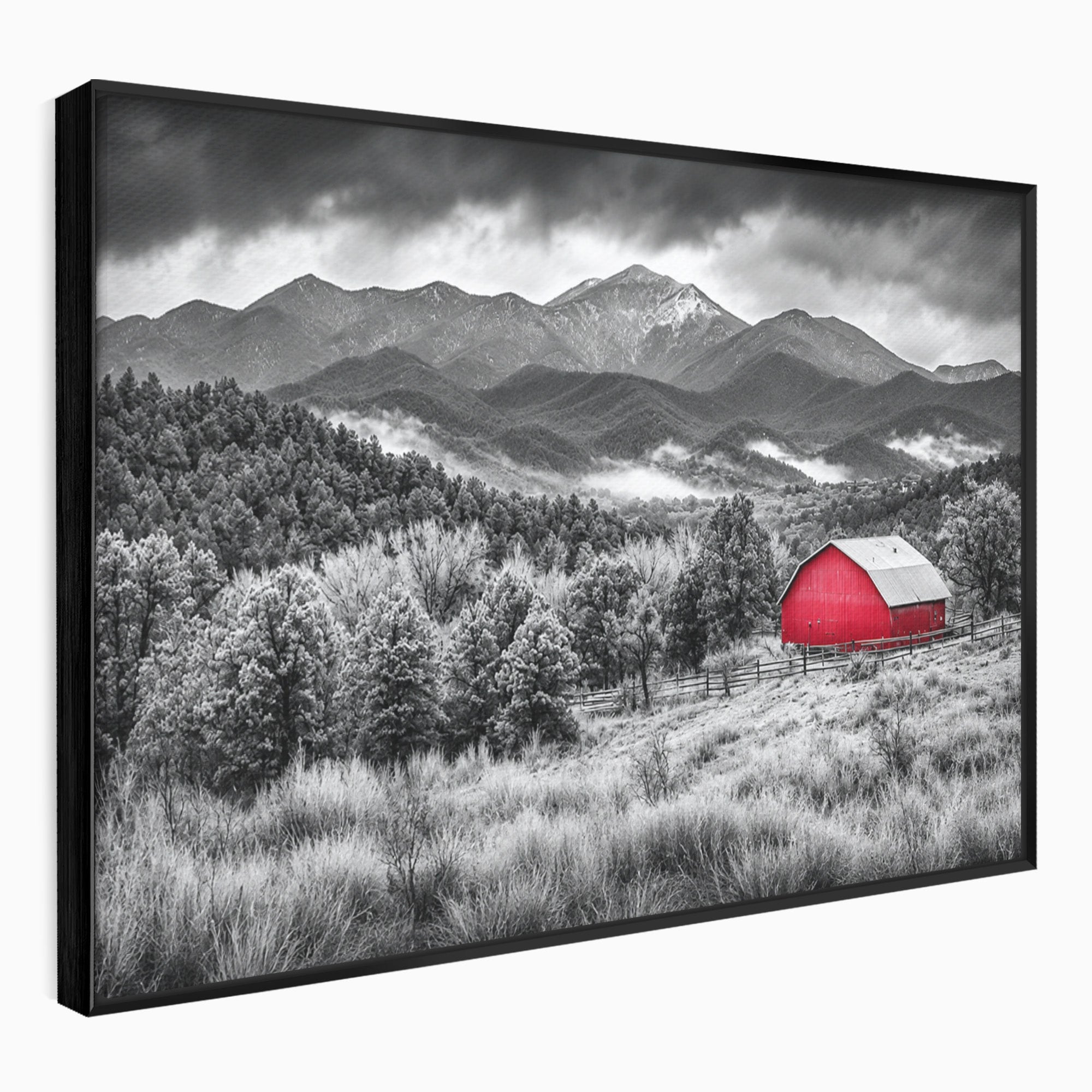 Tablou Canvas Premium LuxCanva® A1714, Sura Rosie Din Munti, Sura, Munti, Peisaj, Natura, Dramatic, Living, Culori Vibrante