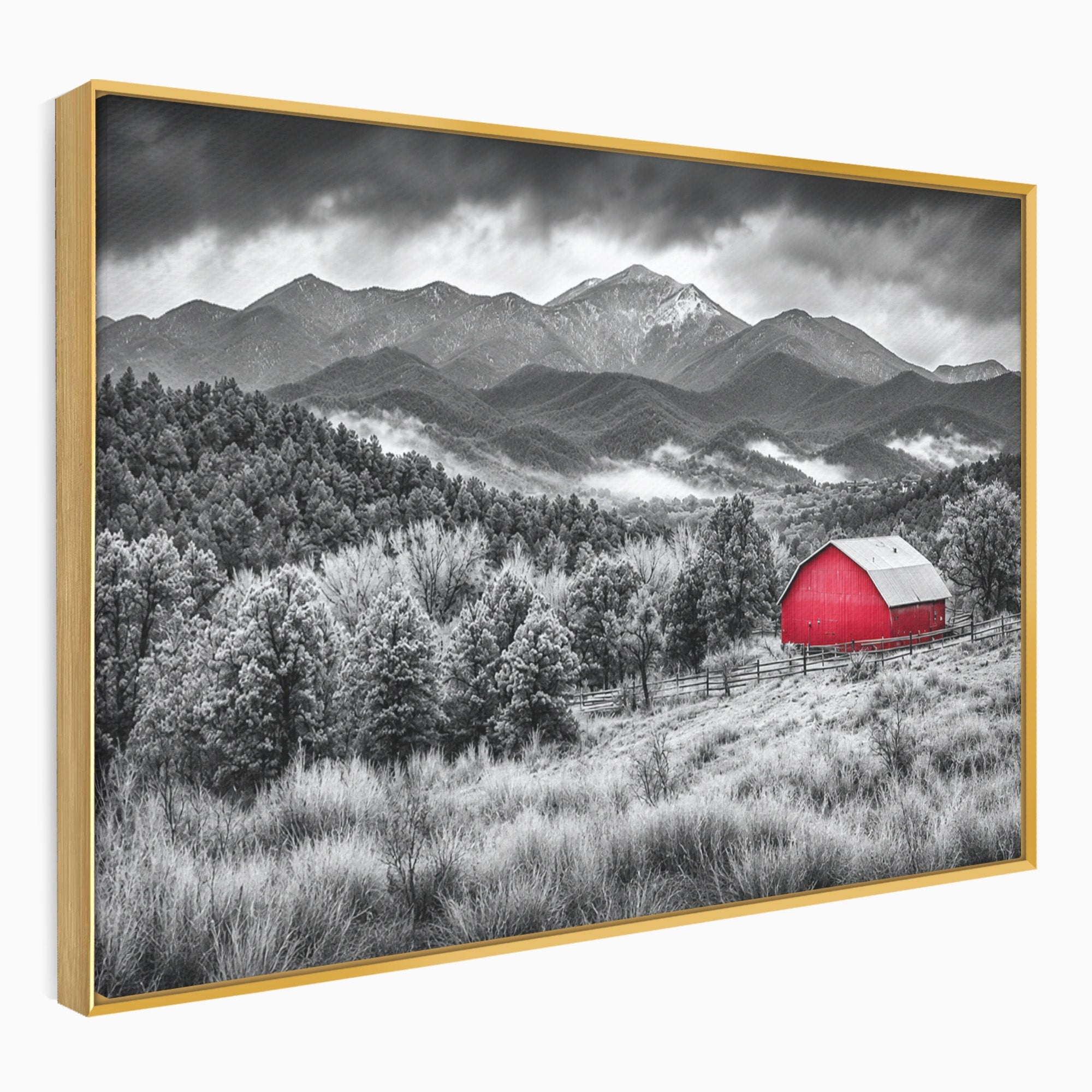 Tablou Canvas Premium LuxCanva® A1714, Sura Rosie Din Munti, Sura, Munti, Peisaj, Natura, Dramatic, Living, Culori Vibrante