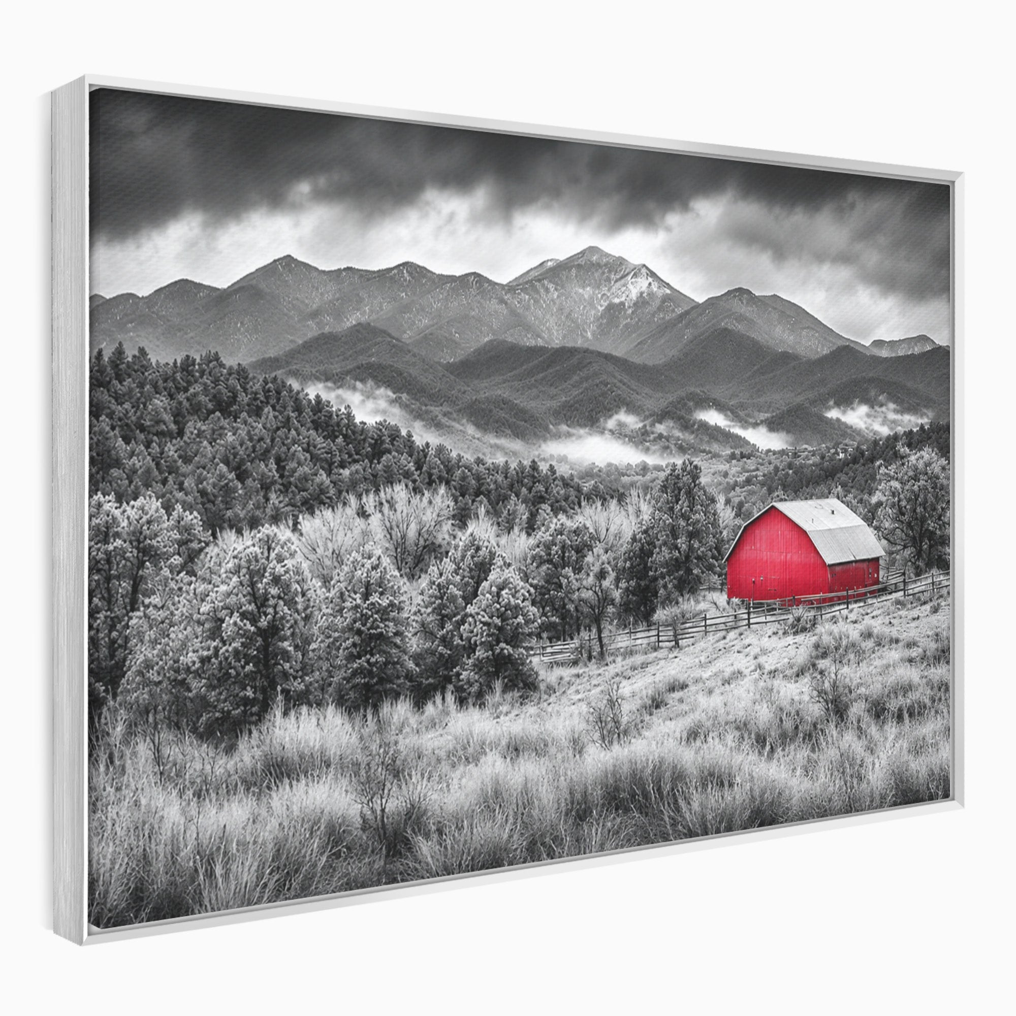 Tablou Canvas Premium LuxCanva® A1714, Sura Rosie Din Munti, Sura, Munti, Peisaj, Natura, Dramatic, Living, Culori Vibrante