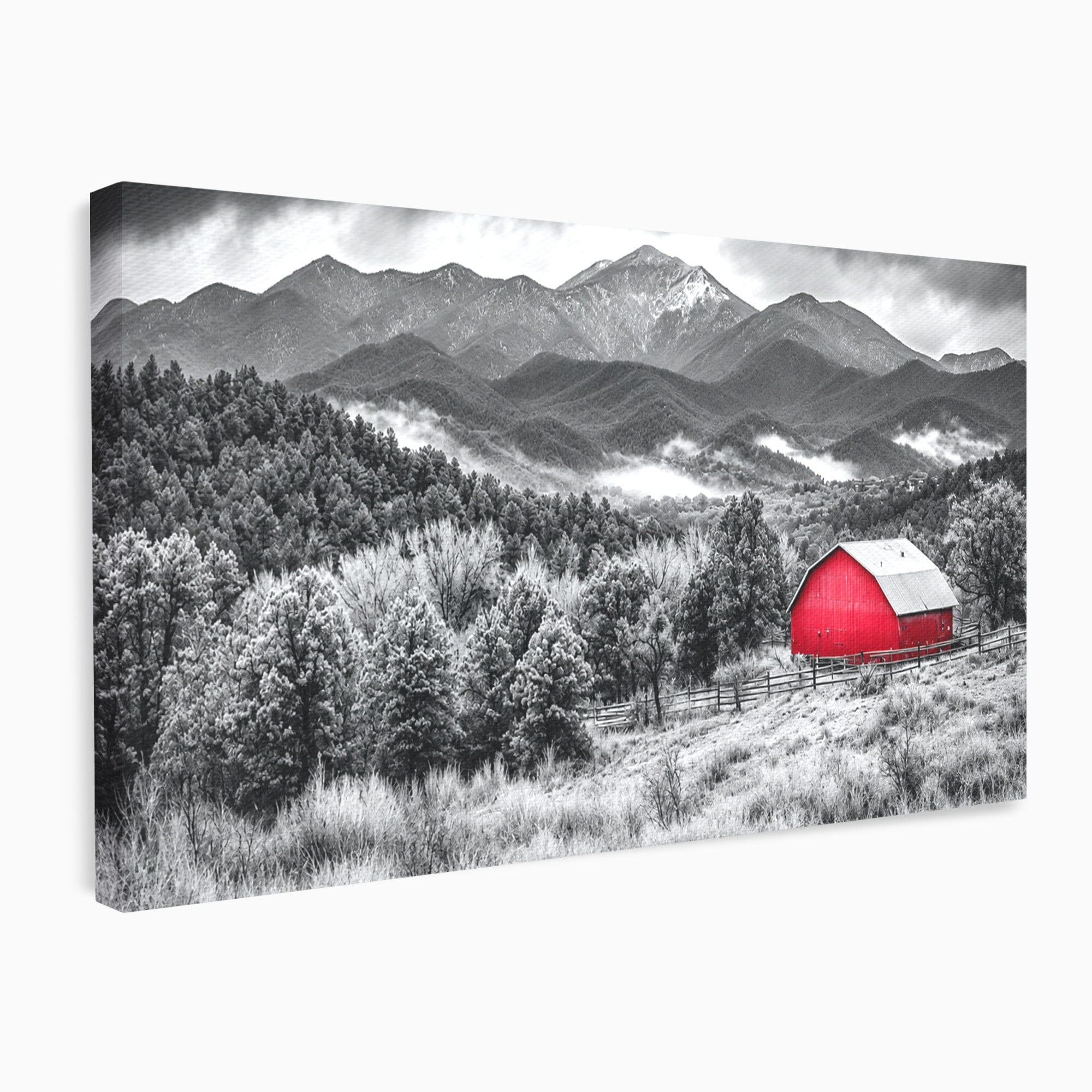 Tablou Canvas Premium LuxCanva® A1714, Sura Rosie Din Munti, Sura, Munti, Peisaj, Natura, Dramatic, Living, Culori Vibrante