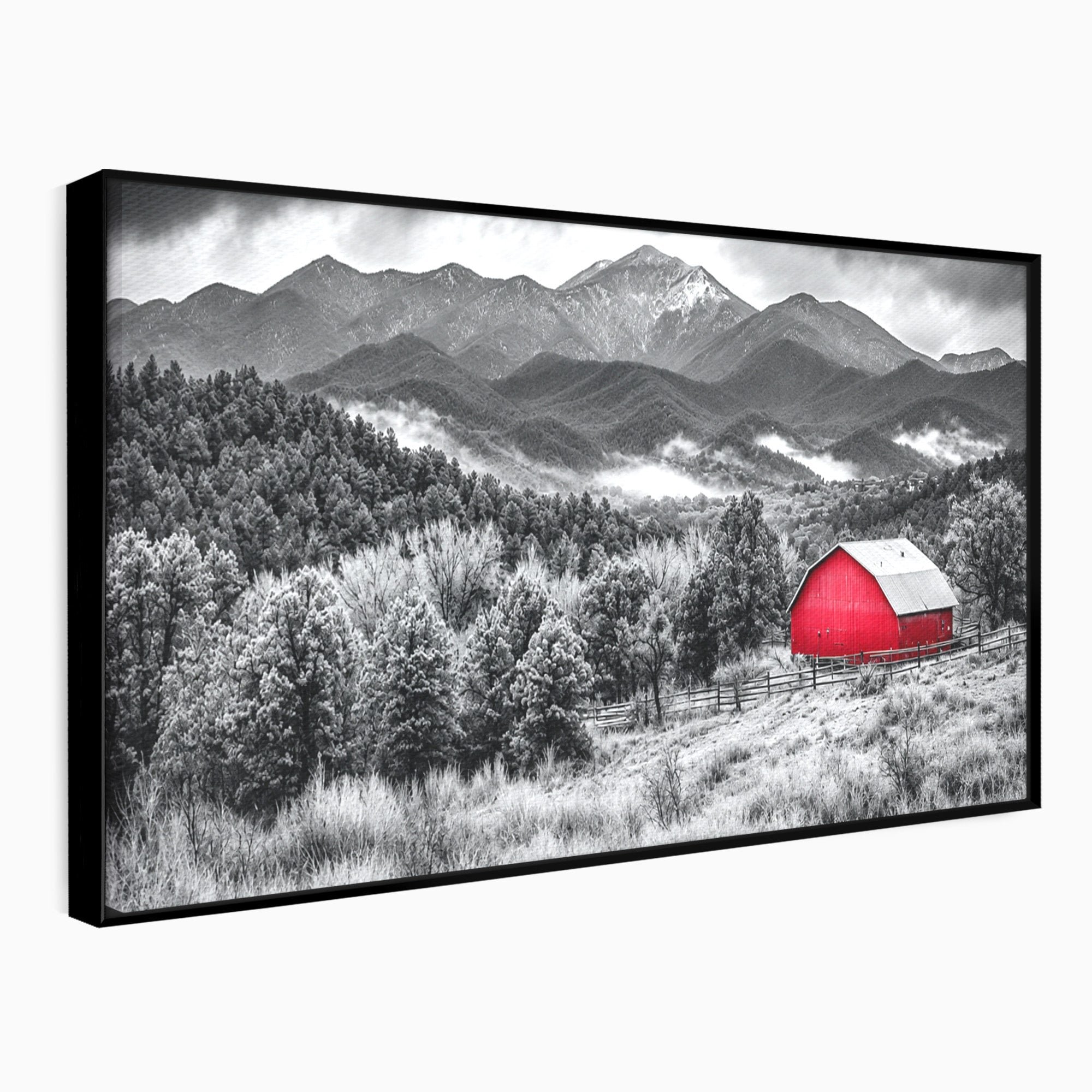 Tablou Canvas Premium LuxCanva® A1714, Sura Rosie Din Munti, Sura, Munti, Peisaj, Natura, Dramatic, Living, Culori Vibrante