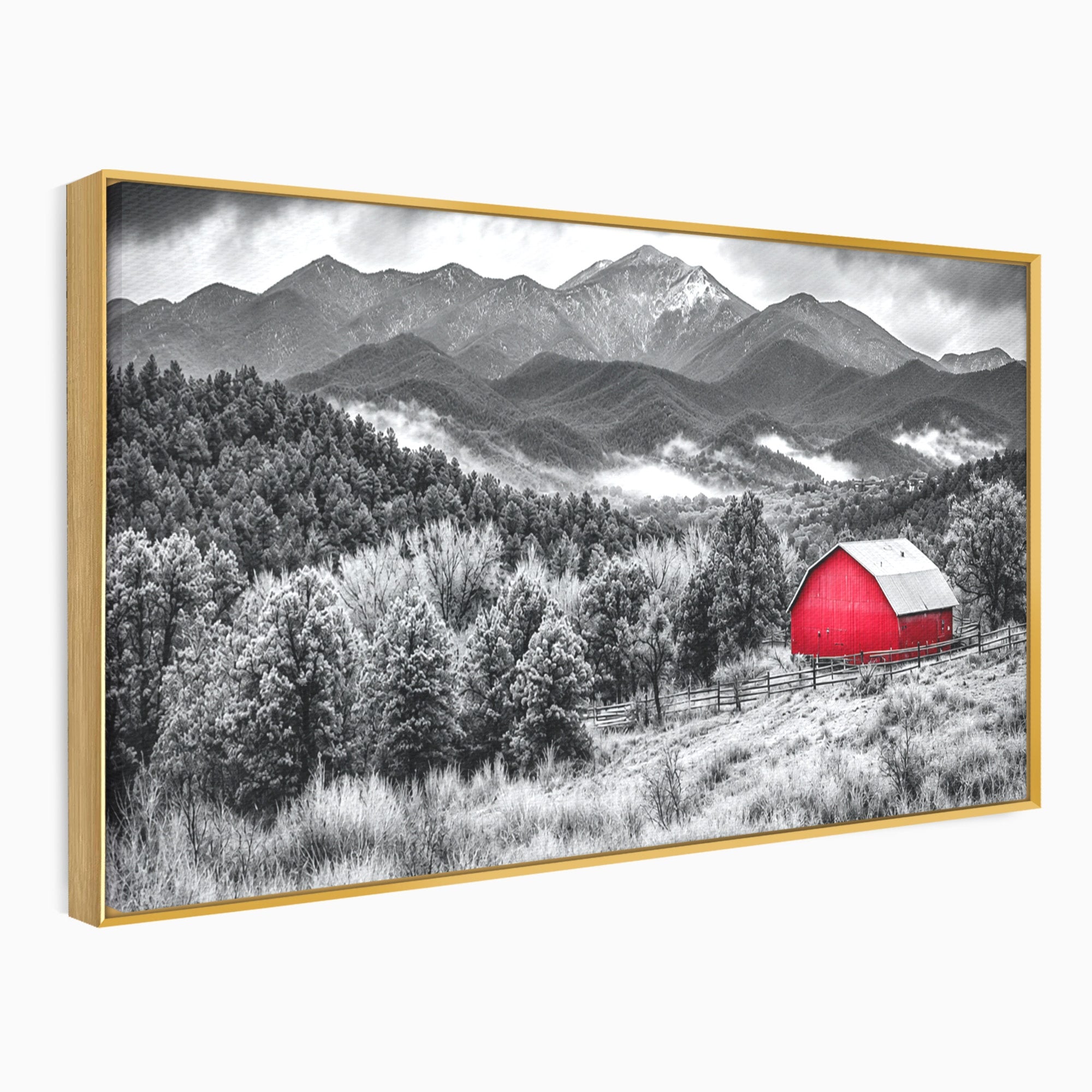Tablou Canvas Premium LuxCanva® A1714, Sura Rosie Din Munti, Sura, Munti, Peisaj, Natura, Dramatic, Living, Culori Vibrante