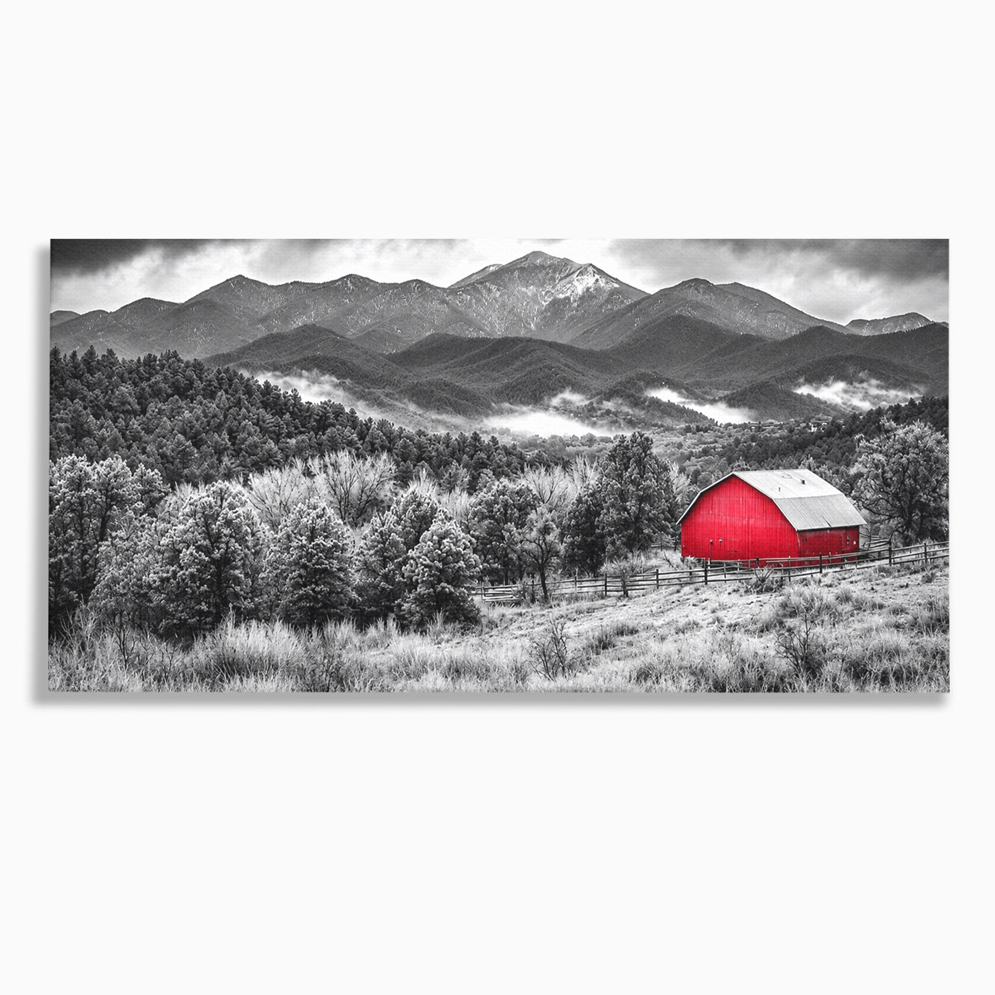 Tablou Canvas Premium LuxCanva® A1714, Sura Rosie Din Munti, Sura, Munti, Peisaj, Natura, Dramatic, Living, Culori Vibrante
