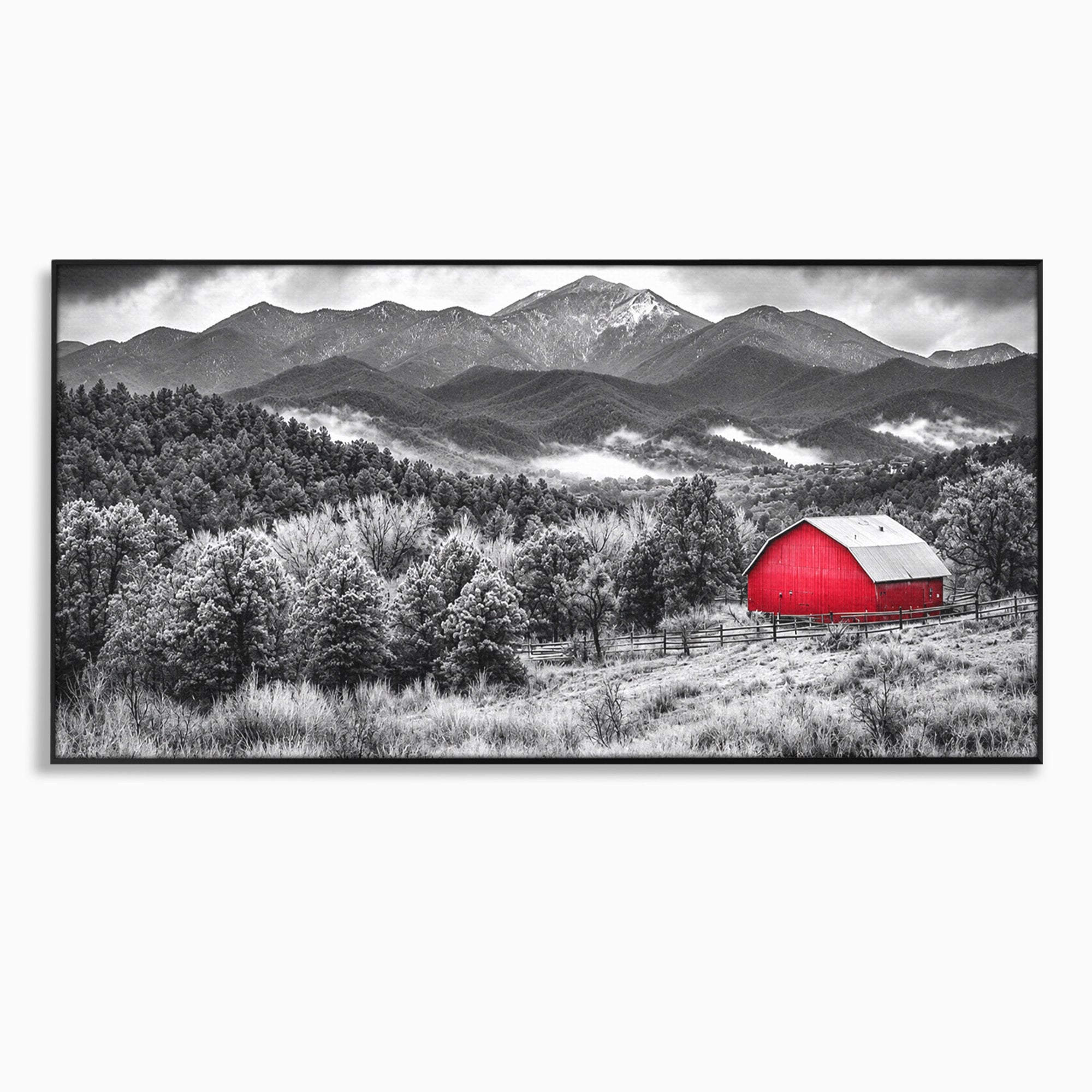 Tablou Canvas Premium LuxCanva® A1714, Sura Rosie Din Munti, Sura, Munti, Peisaj, Natura, Dramatic, Living, Culori Vibrante