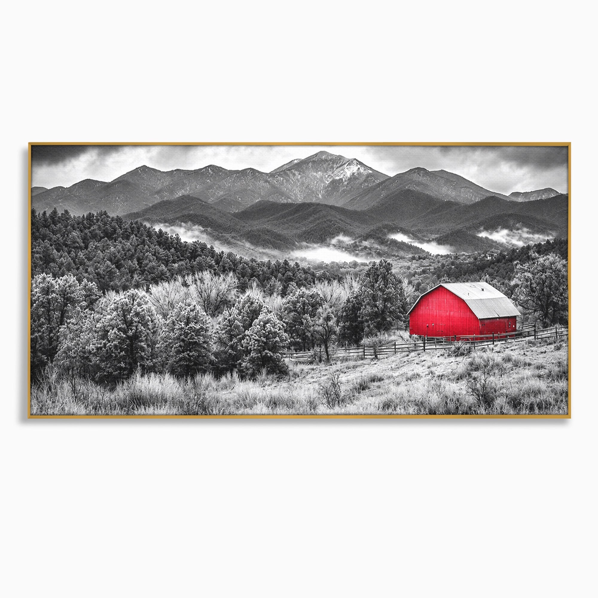 Tablou Canvas Premium LuxCanva® A1714, Sura Rosie Din Munti, Sura, Munti, Peisaj, Natura, Dramatic, Living, Culori Vibrante