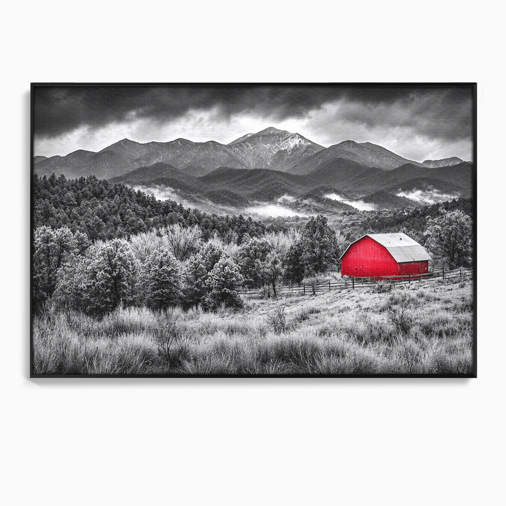 Tablou Canvas Premium LuxCanva® A1714, Sura Rosie Din Munti, Sura, Munti, Peisaj, Natura, Dramatic, Living, Culori Vibrante