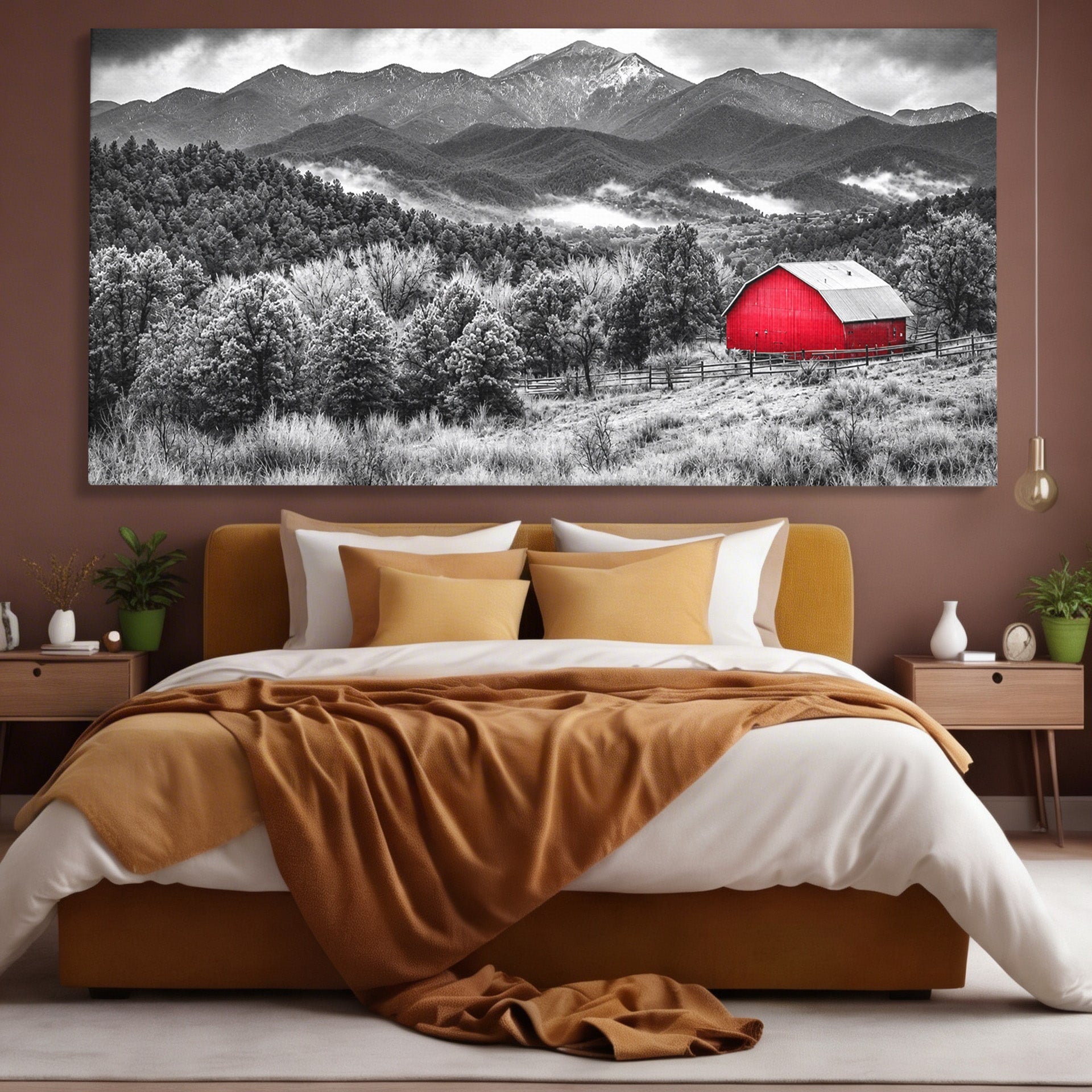 Tablou Canvas Premium LuxCanva® A1714, Sura Rosie Din Munti, Sura, Munti, Peisaj, Natura, Dramatic, Living, Culori Vibrante