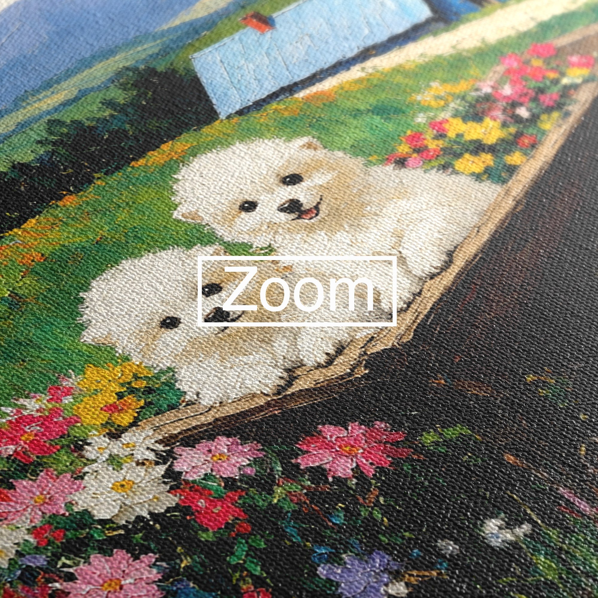 Tablou Canvas Premium LuxCanva® A1716, Catelusi In Caruta De Flori, Catelusi, Caruta, Flori, Peisaj, Living, Culori Vibrante