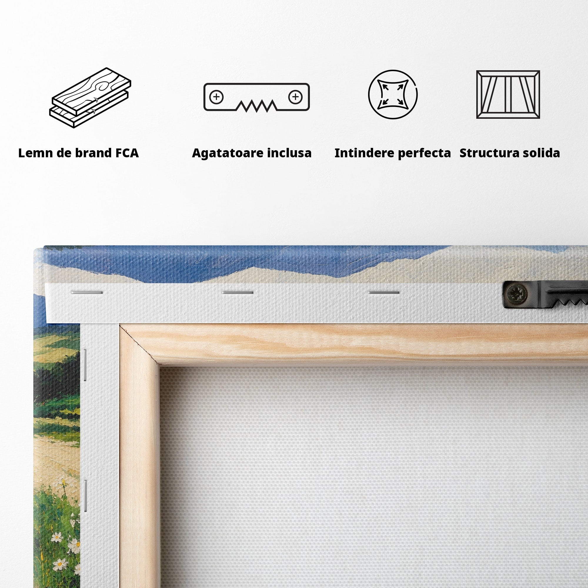 Tablou Canvas Premium LuxCanva® A1716, Catelusi In Caruta De Flori, Catelusi, Caruta, Flori, Peisaj, Living, Culori Vibrante