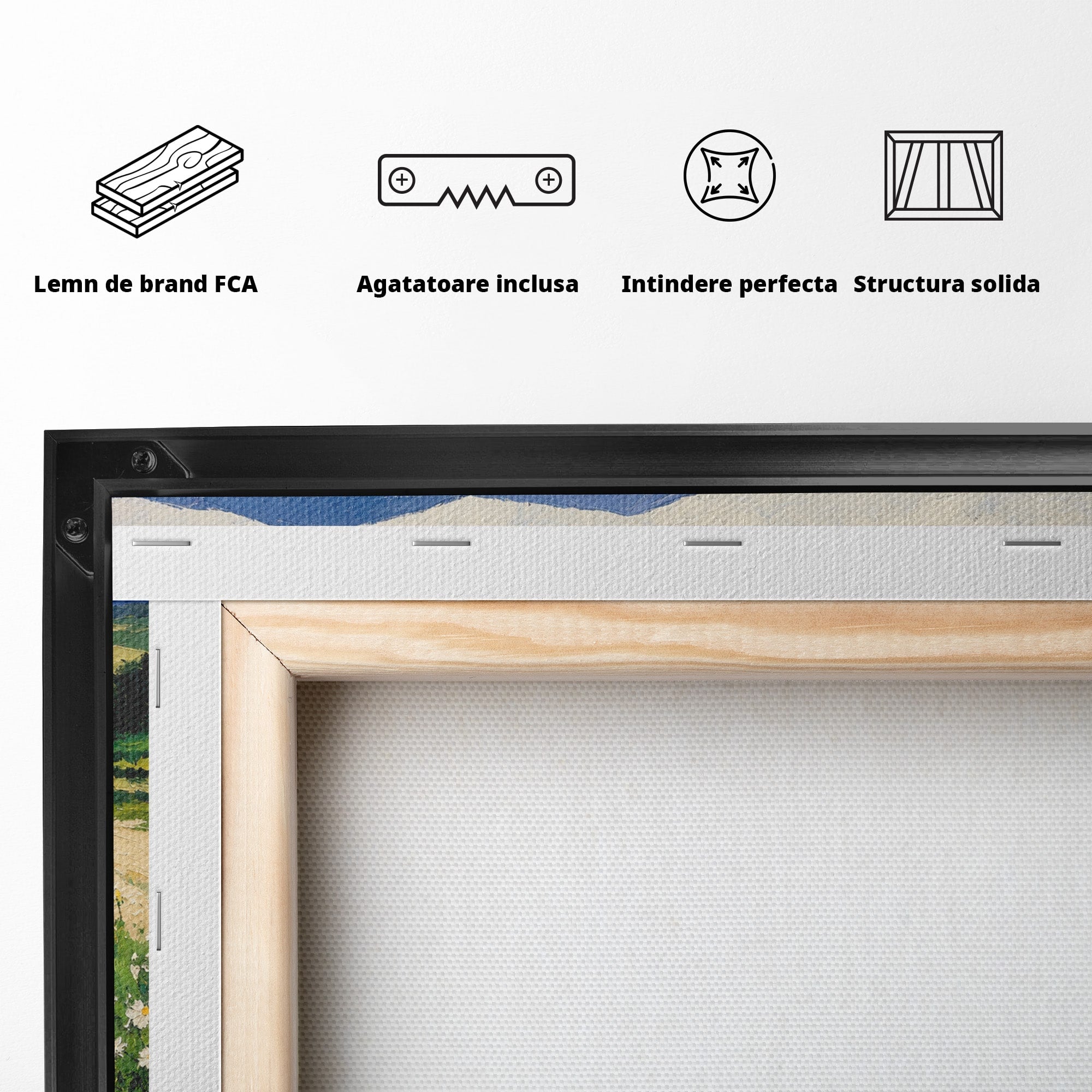 Tablou Canvas Premium LuxCanva® A1716, Catelusi In Caruta De Flori, Catelusi, Caruta, Flori, Peisaj, Living, Culori Vibrante