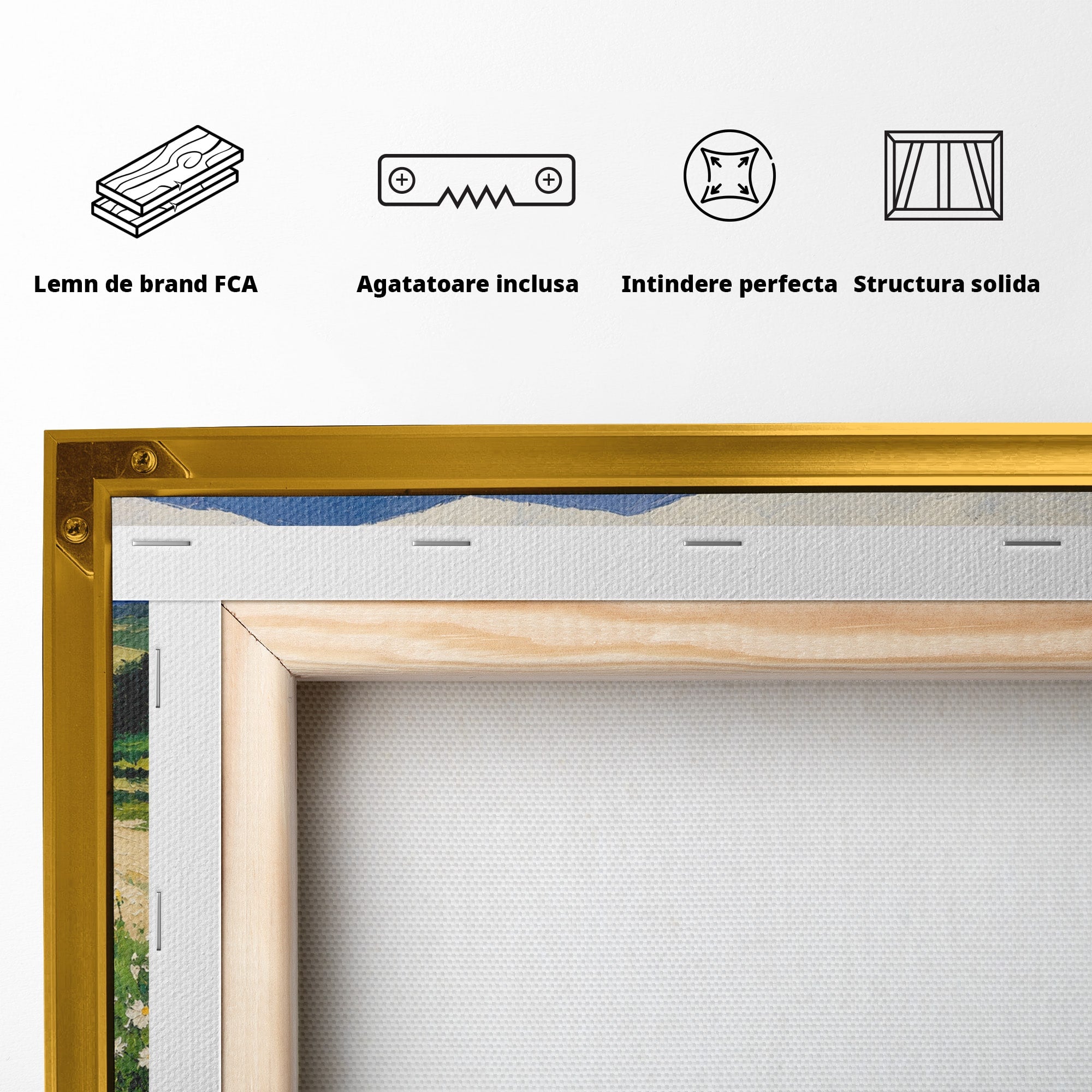 Tablou Canvas Premium LuxCanva® A1716, Catelusi In Caruta De Flori, Catelusi, Caruta, Flori, Peisaj, Living, Culori Vibrante
