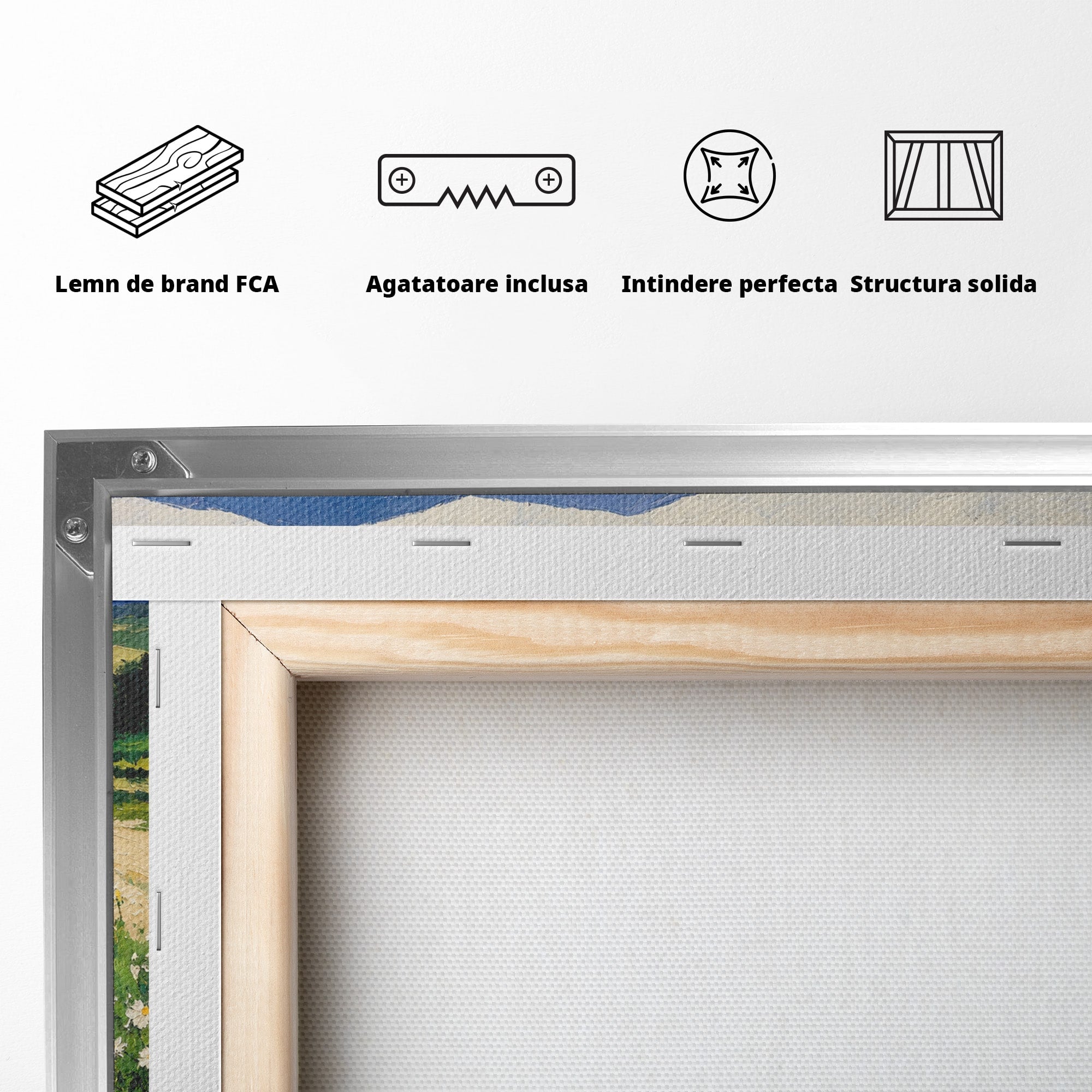 Tablou Canvas Premium LuxCanva® A1716, Catelusi In Caruta De Flori, Catelusi, Caruta, Flori, Peisaj, Living, Culori Vibrante