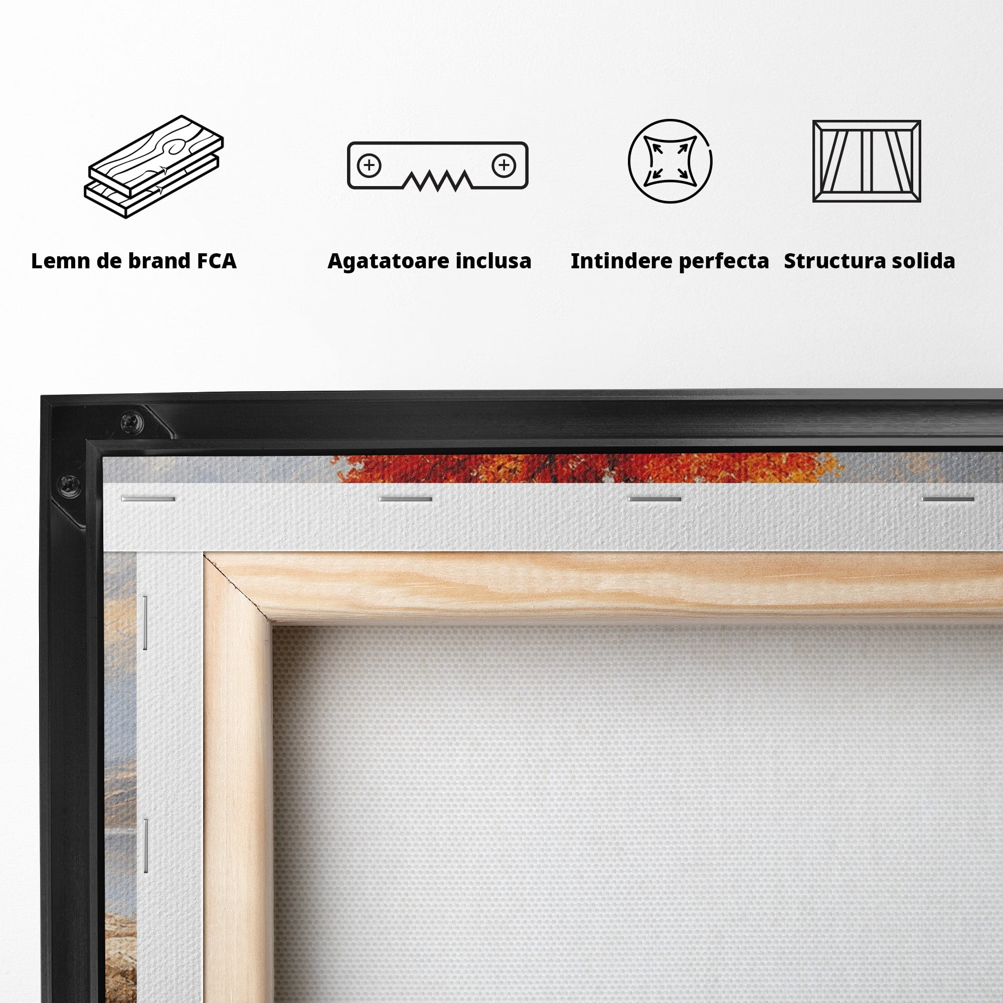 Tablou Canvas Premium LuxCanva® A1719, Copacul Singuratic, Copac, Peisaj, Toamna, Lac, Living, Culori Vibrante