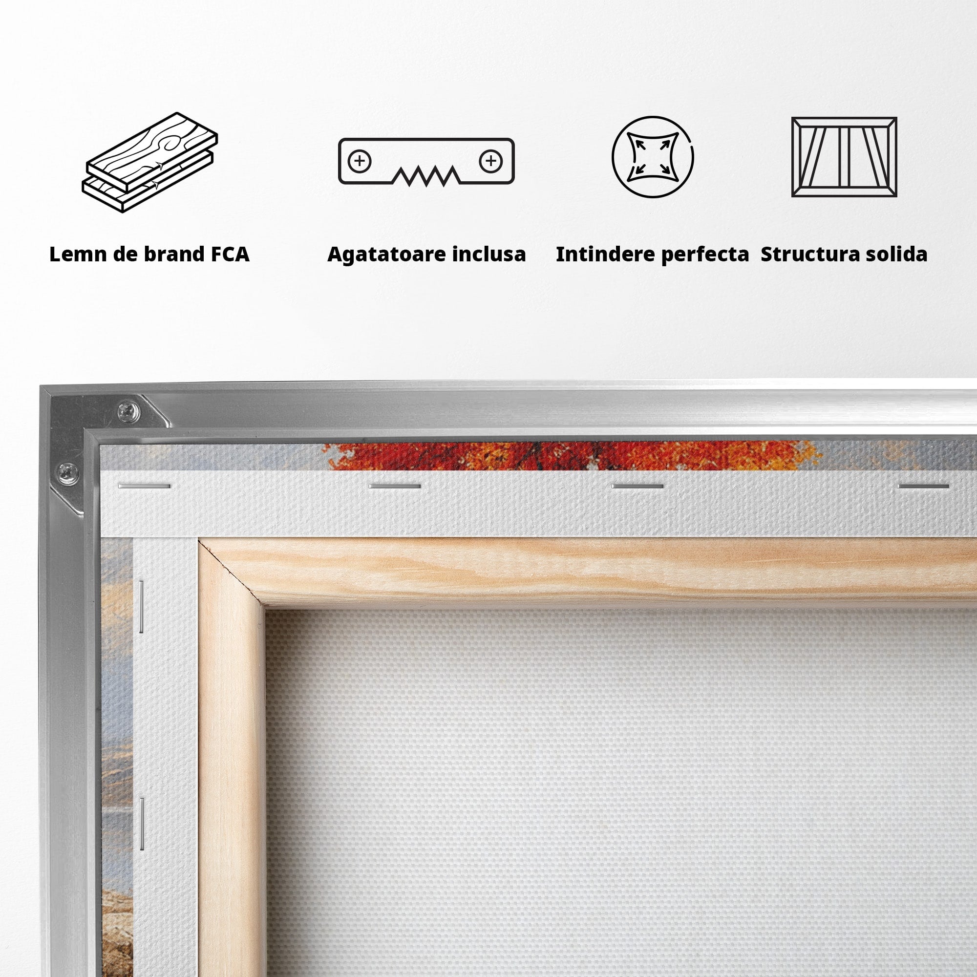 Tablou Canvas Premium LuxCanva® A1719, Copacul Singuratic, Copac, Peisaj, Toamna, Lac, Living, Culori Vibrante