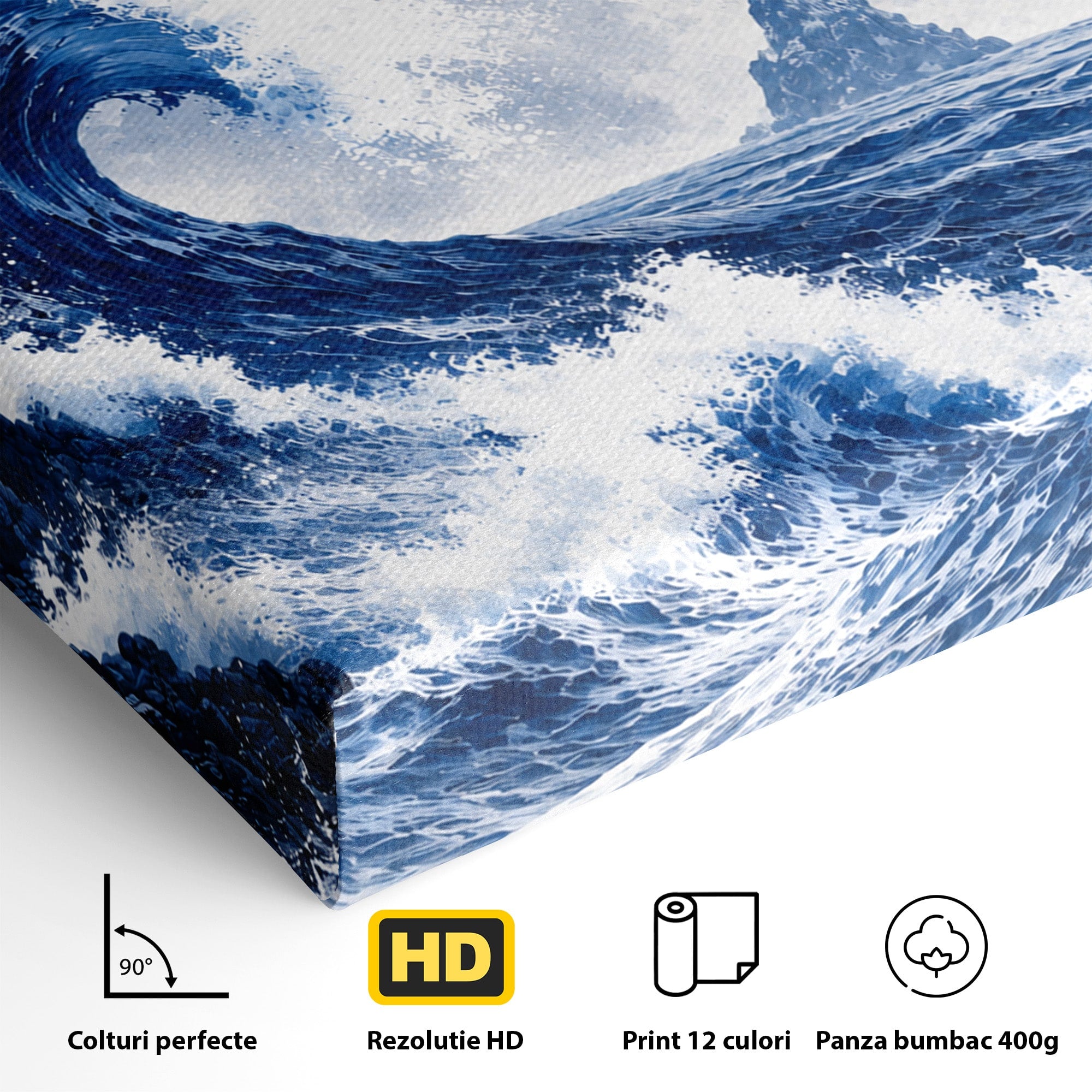 Tablou Canvas Premium LuxCanva® A1720, Valuri Inalte, Valuri, Ocean, Peisaj Marin, Dramatic, Birou, Culori Vibrante