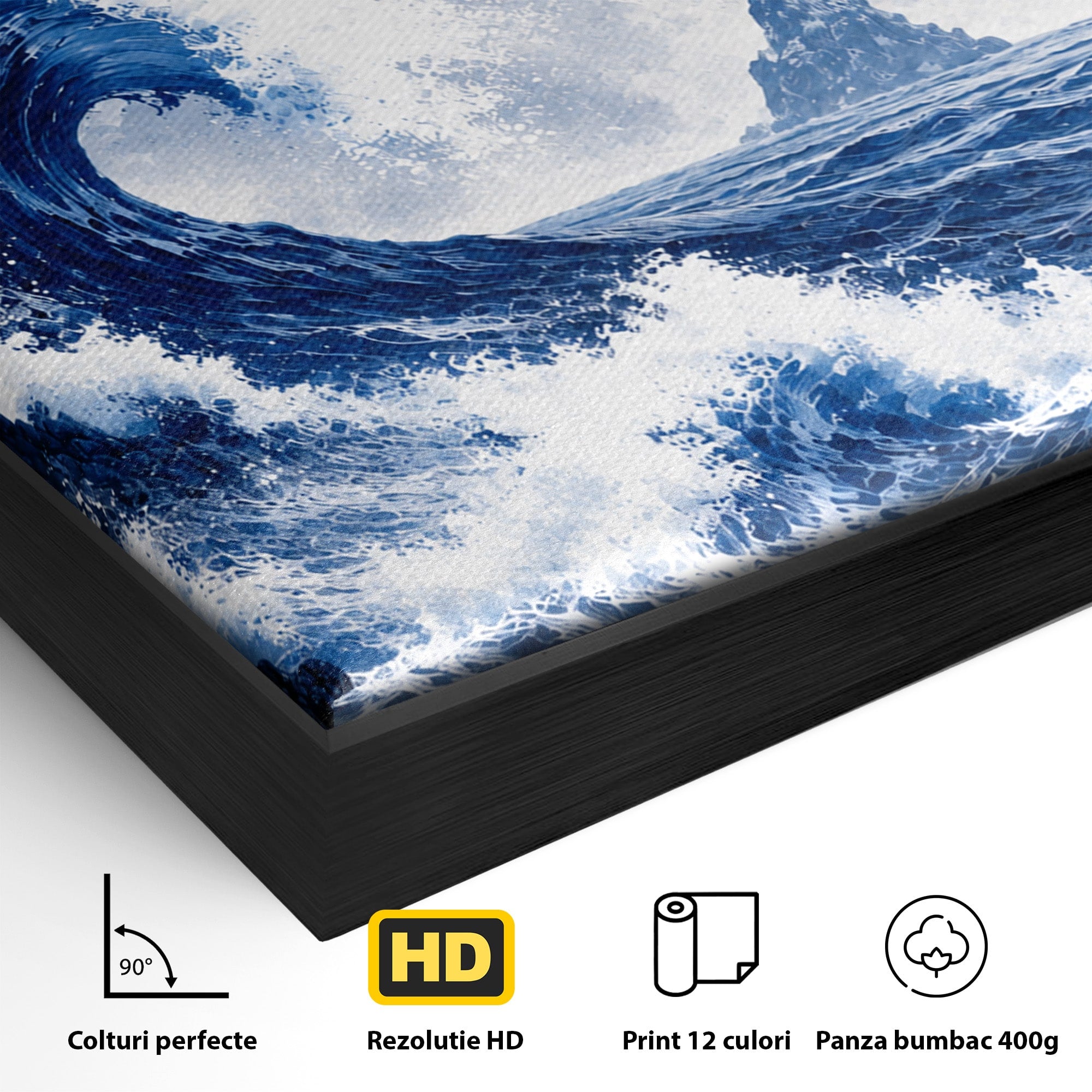 Tablou Canvas Premium LuxCanva® A1720, Valuri Inalte, Valuri, Ocean, Peisaj Marin, Dramatic, Birou, Culori Vibrante