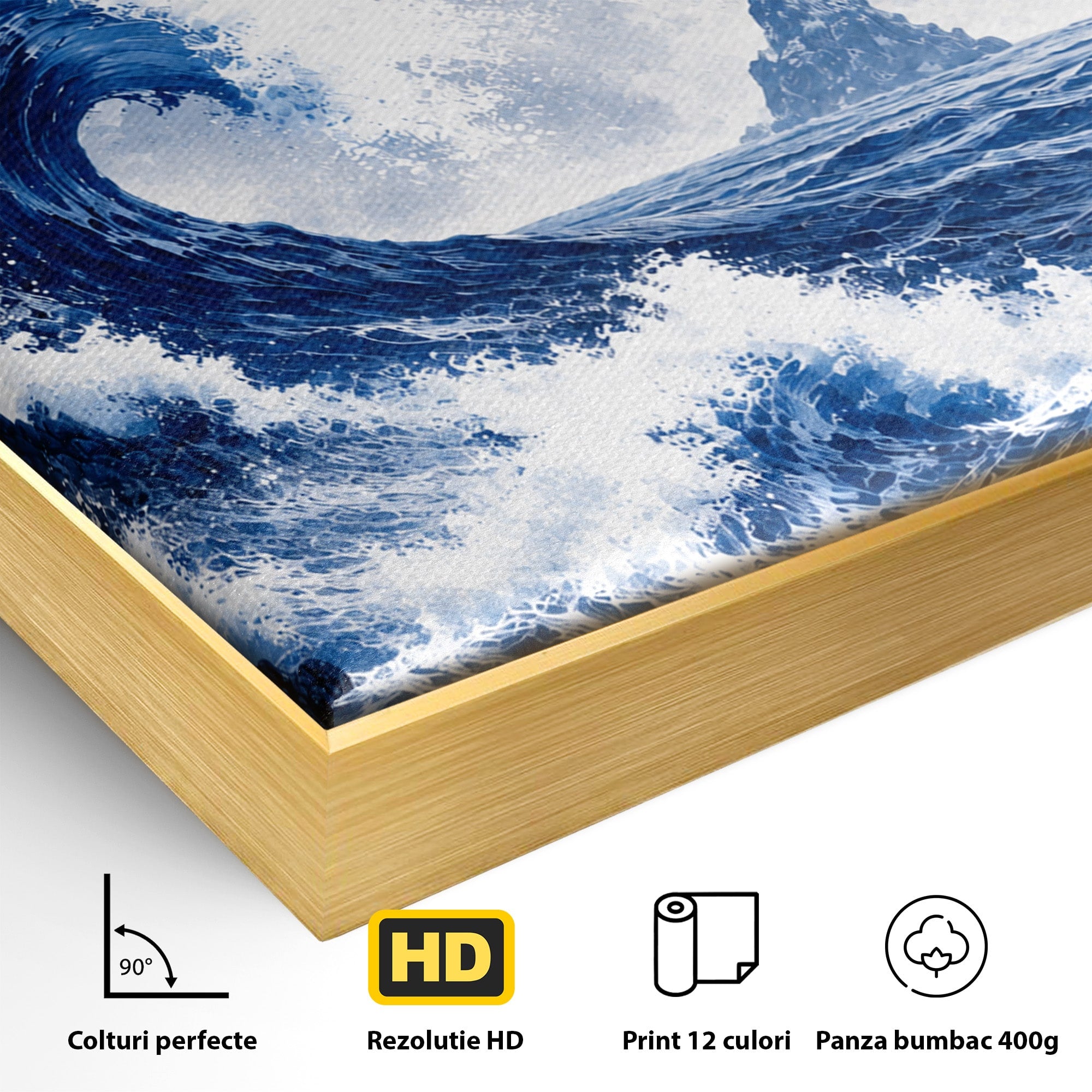 Tablou Canvas Premium LuxCanva® A1720, Valuri Inalte, Valuri, Ocean, Peisaj Marin, Dramatic, Birou, Culori Vibrante