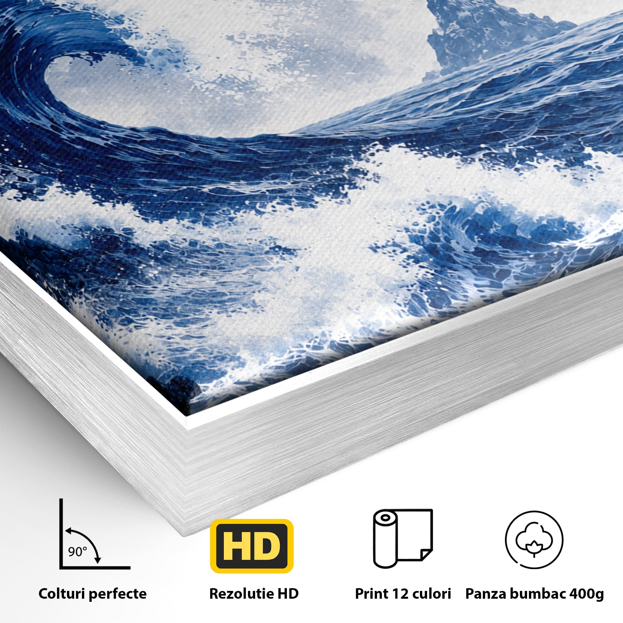 Tablou Canvas Premium LuxCanva® A1720, Valuri Inalte, Valuri, Ocean, Peisaj Marin, Dramatic, Birou, Culori Vibrante