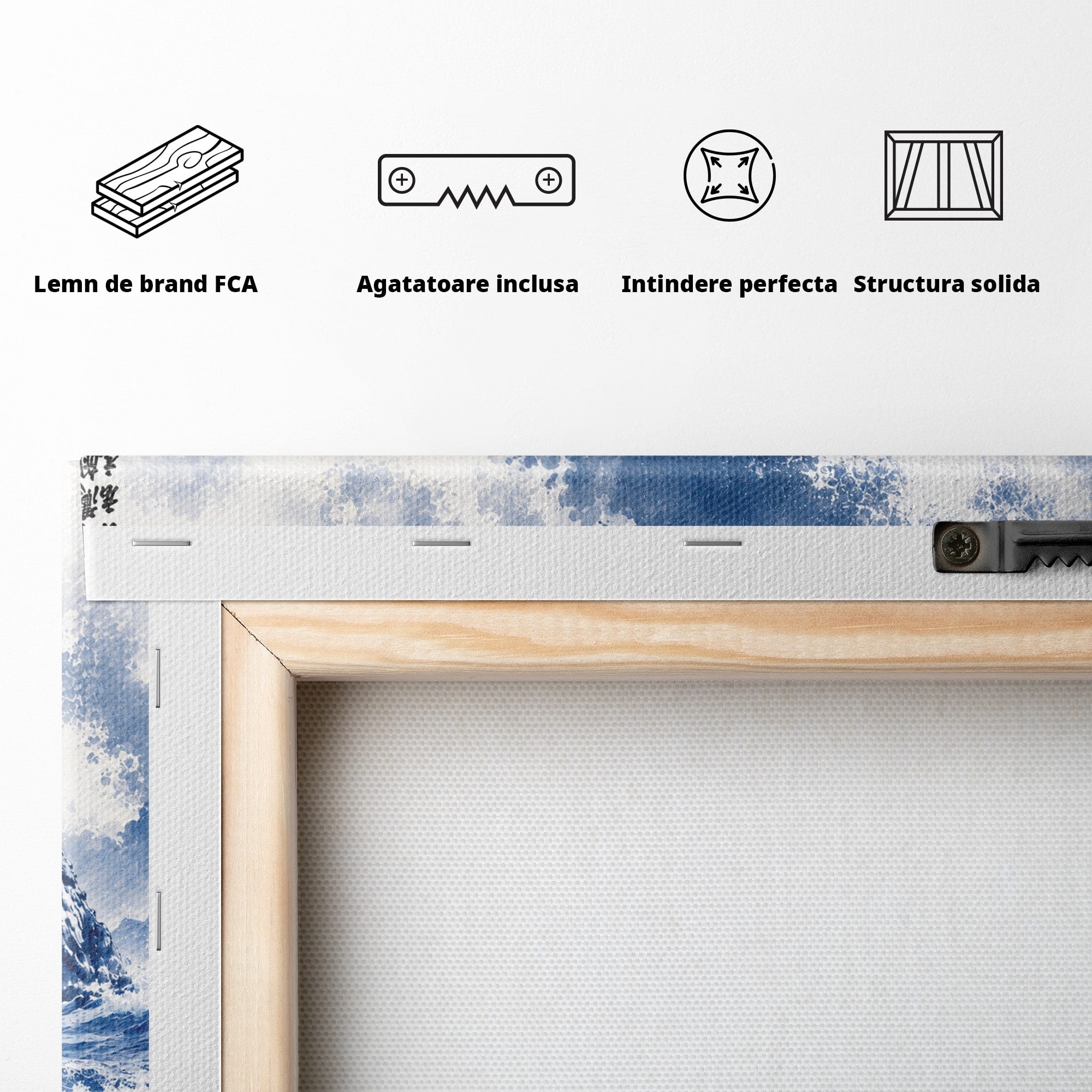 Tablou Canvas Premium LuxCanva® A1720, Valuri Inalte, Valuri, Ocean, Peisaj Marin, Dramatic, Birou, Culori Vibrante