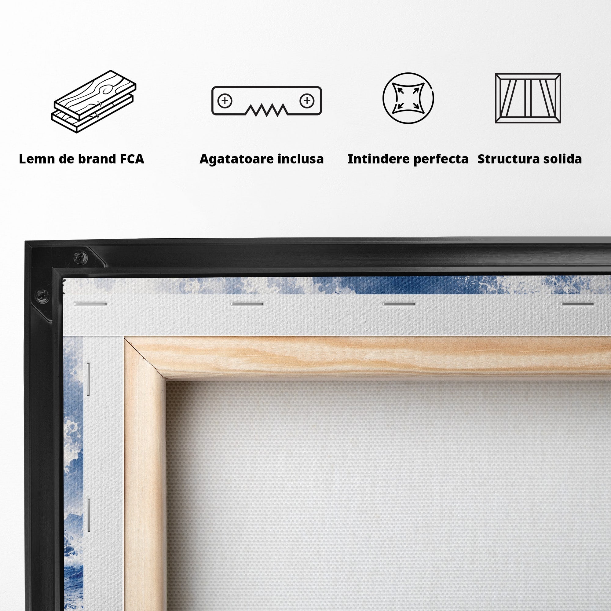 Tablou Canvas Premium LuxCanva® A1720, Valuri Inalte, Valuri, Ocean, Peisaj Marin, Dramatic, Birou, Culori Vibrante