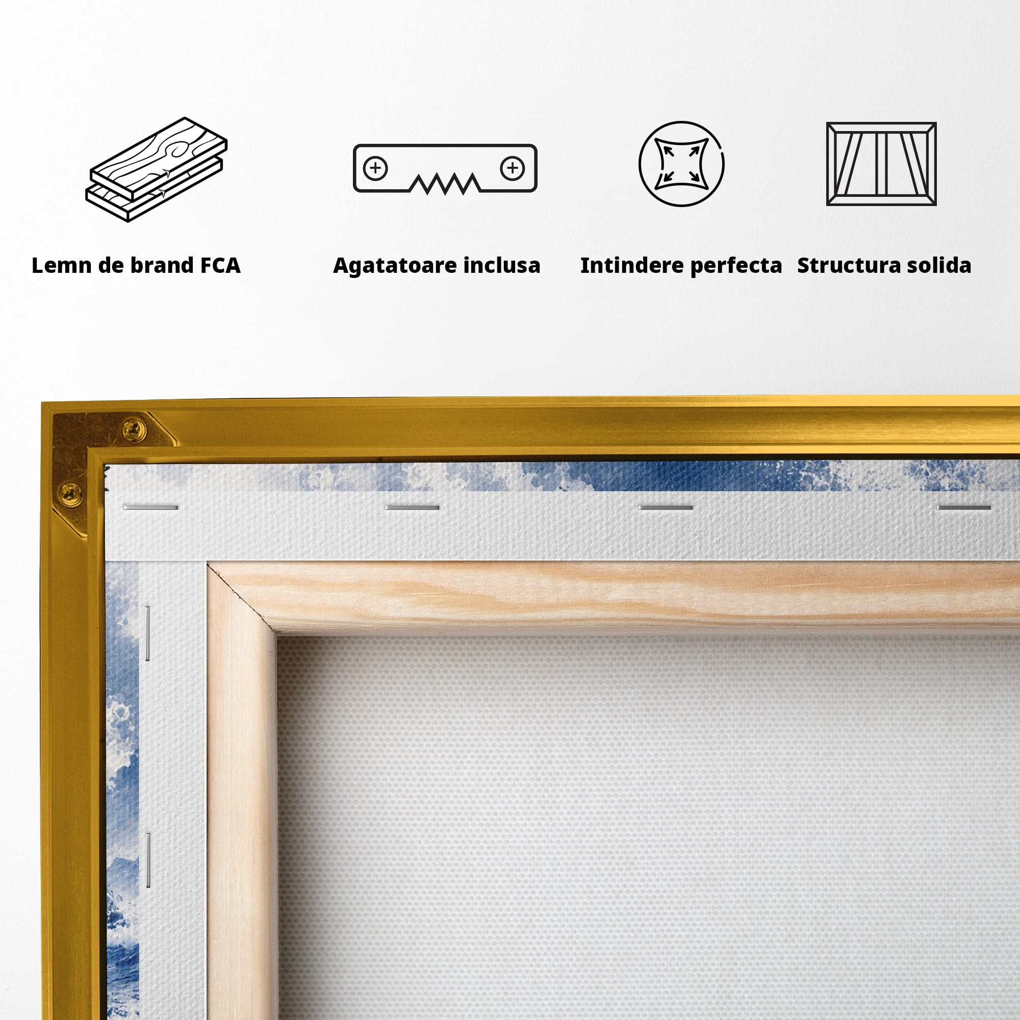 Tablou Canvas Premium LuxCanva® A1720, Valuri Inalte, Valuri, Ocean, Peisaj Marin, Dramatic, Birou, Culori Vibrante