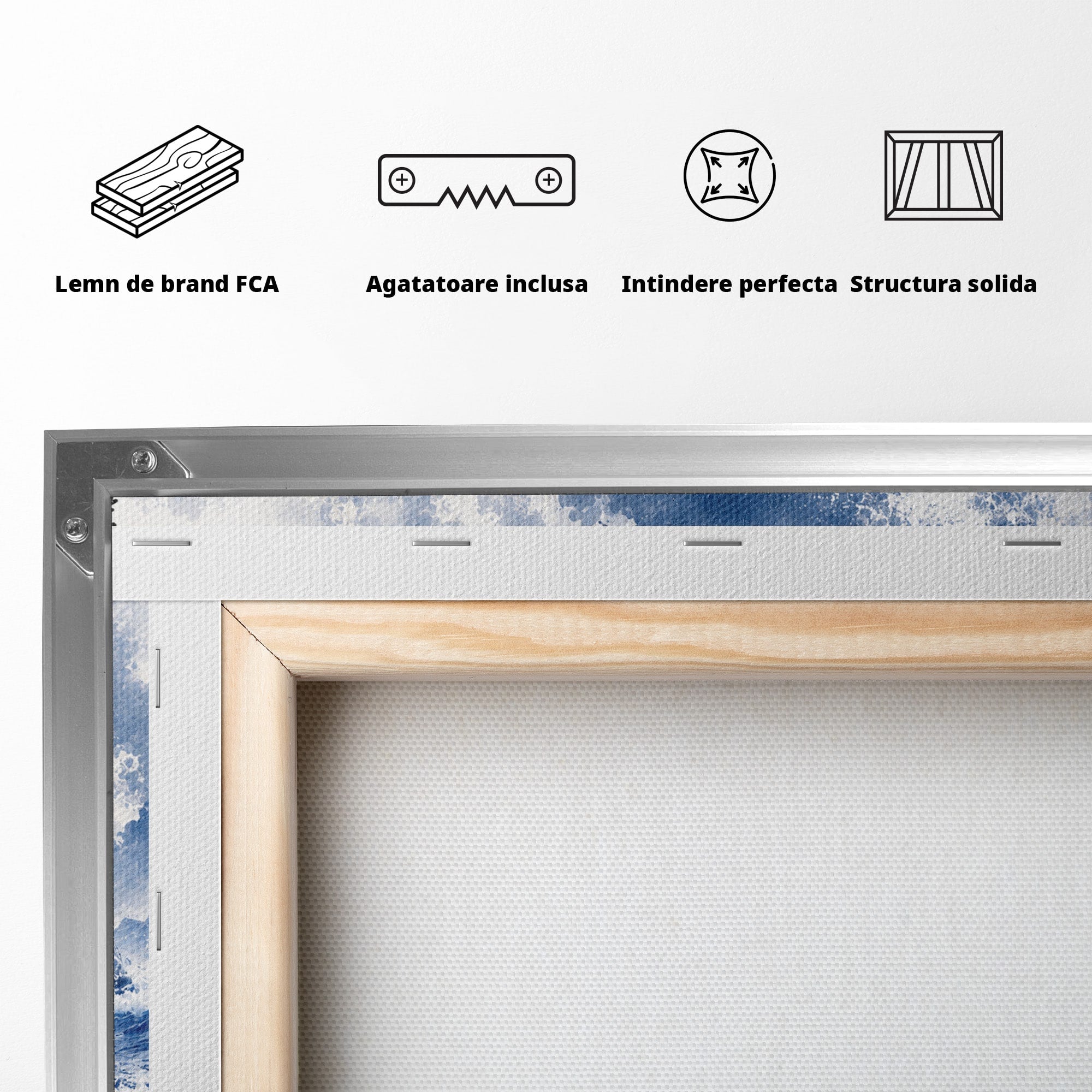 Tablou Canvas Premium LuxCanva® A1720, Valuri Inalte, Valuri, Ocean, Peisaj Marin, Dramatic, Birou, Culori Vibrante