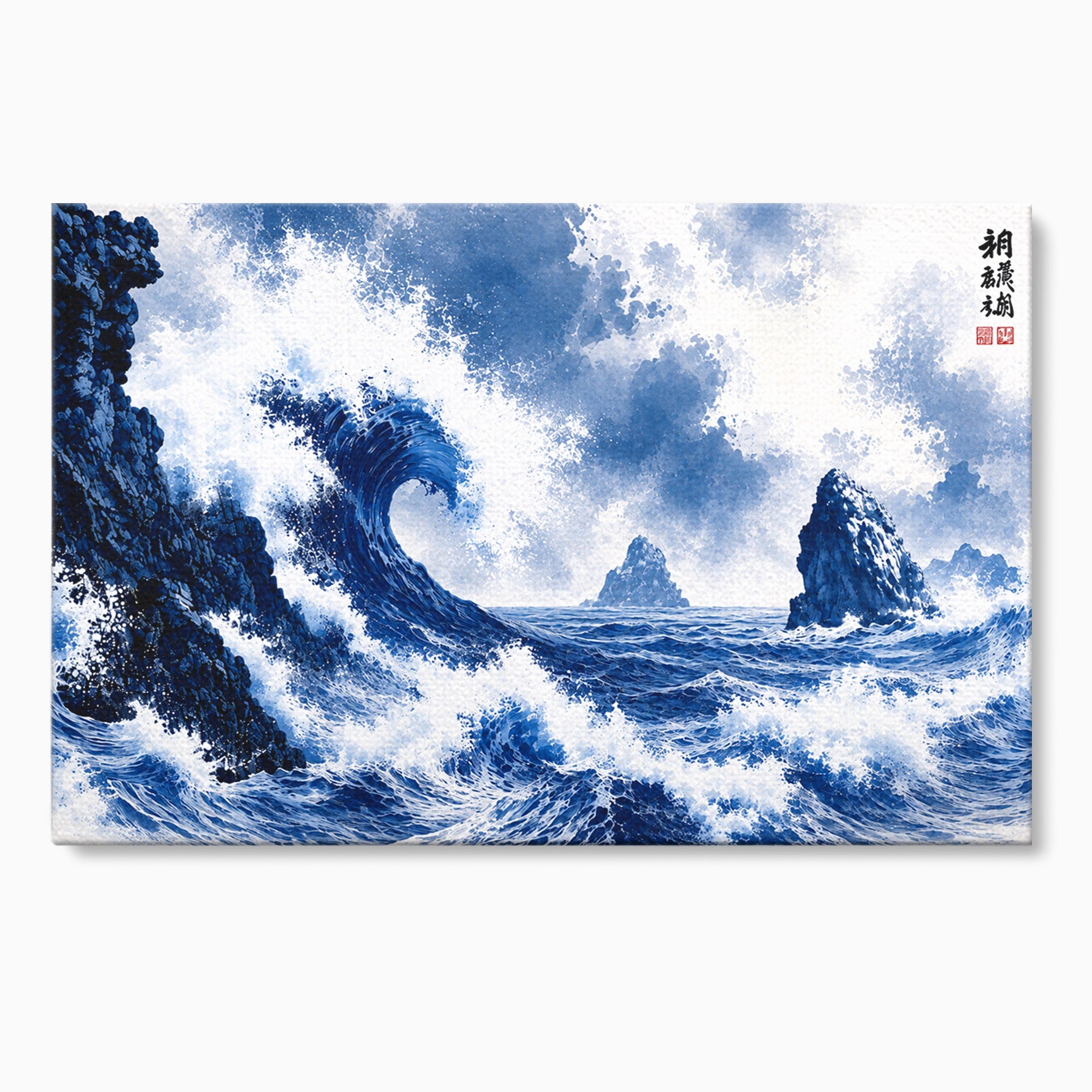 Tablou Canvas Premium LuxCanva® A1720, Valuri Inalte, Valuri, Ocean, Peisaj Marin, Dramatic, Birou, Culori Vibrante