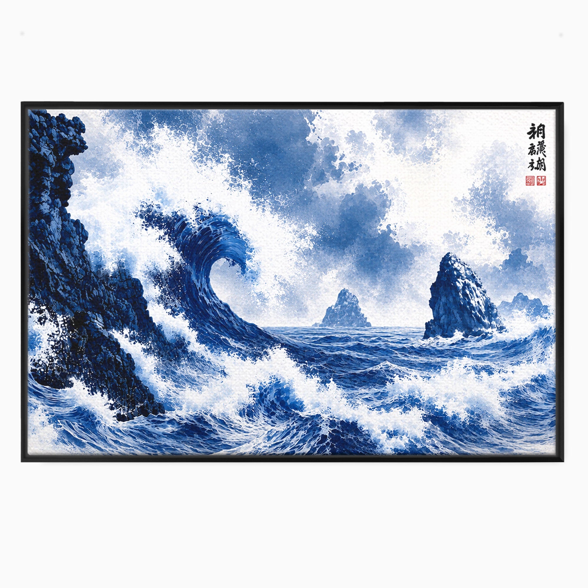Tablou Canvas Premium LuxCanva® A1720, Valuri Inalte, Valuri, Ocean, Peisaj Marin, Dramatic, Birou, Culori Vibrante