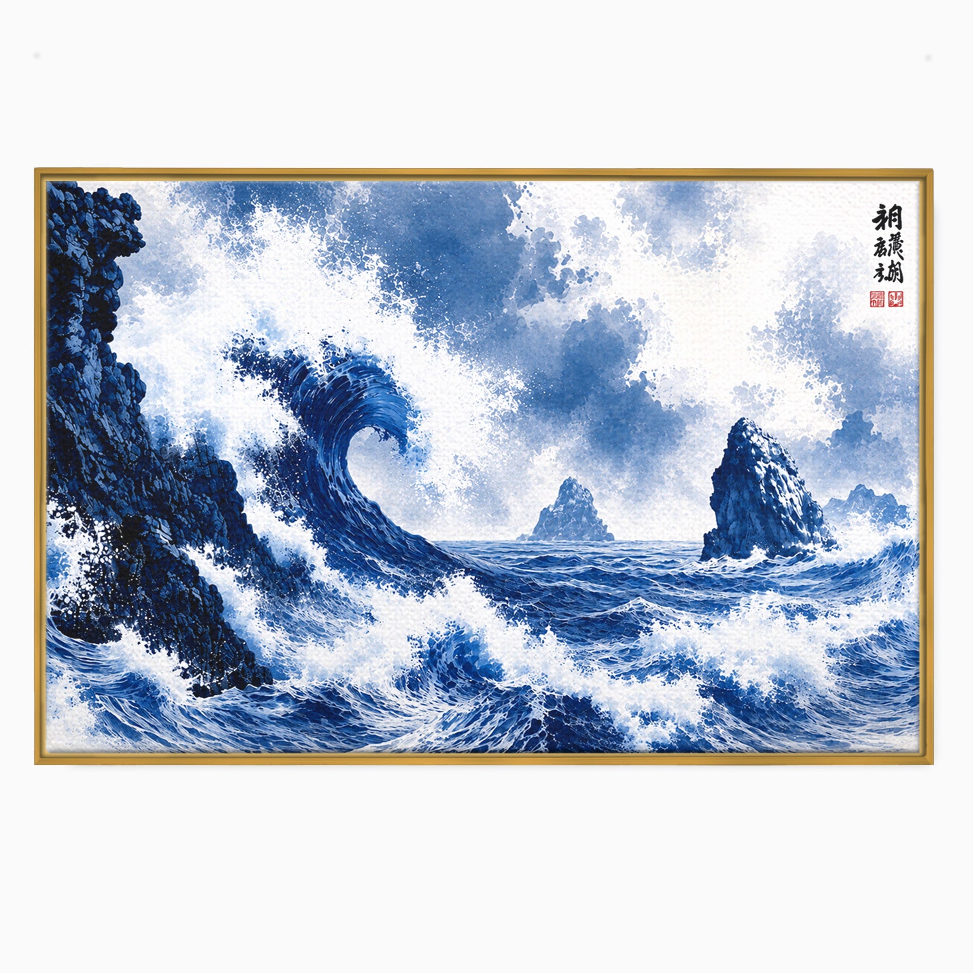 Tablou Canvas Premium LuxCanva® A1720, Valuri Inalte, Valuri, Ocean, Peisaj Marin, Dramatic, Birou, Culori Vibrante