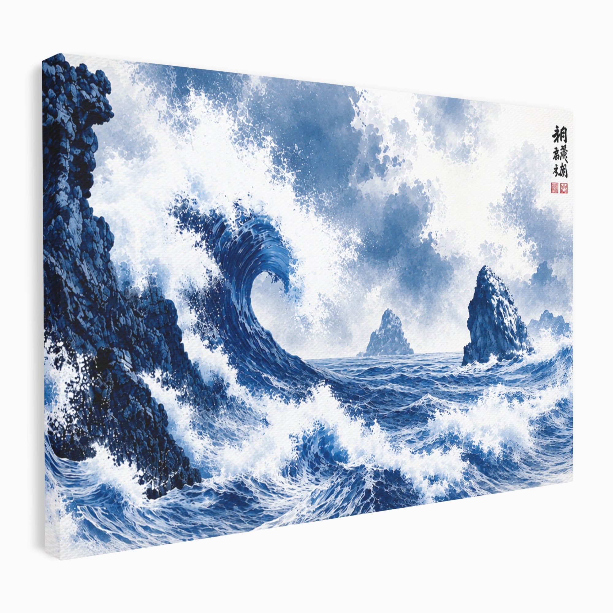 Tablou Canvas Premium LuxCanva® A1720, Valuri Inalte, Valuri, Ocean, Peisaj Marin, Dramatic, Birou, Culori Vibrante