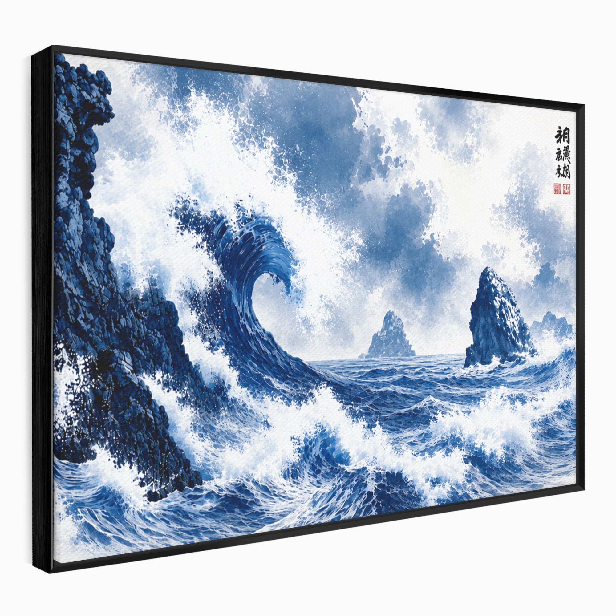 Tablou Canvas Premium LuxCanva® A1720, Valuri Inalte, Valuri, Ocean, Peisaj Marin, Dramatic, Birou, Culori Vibrante