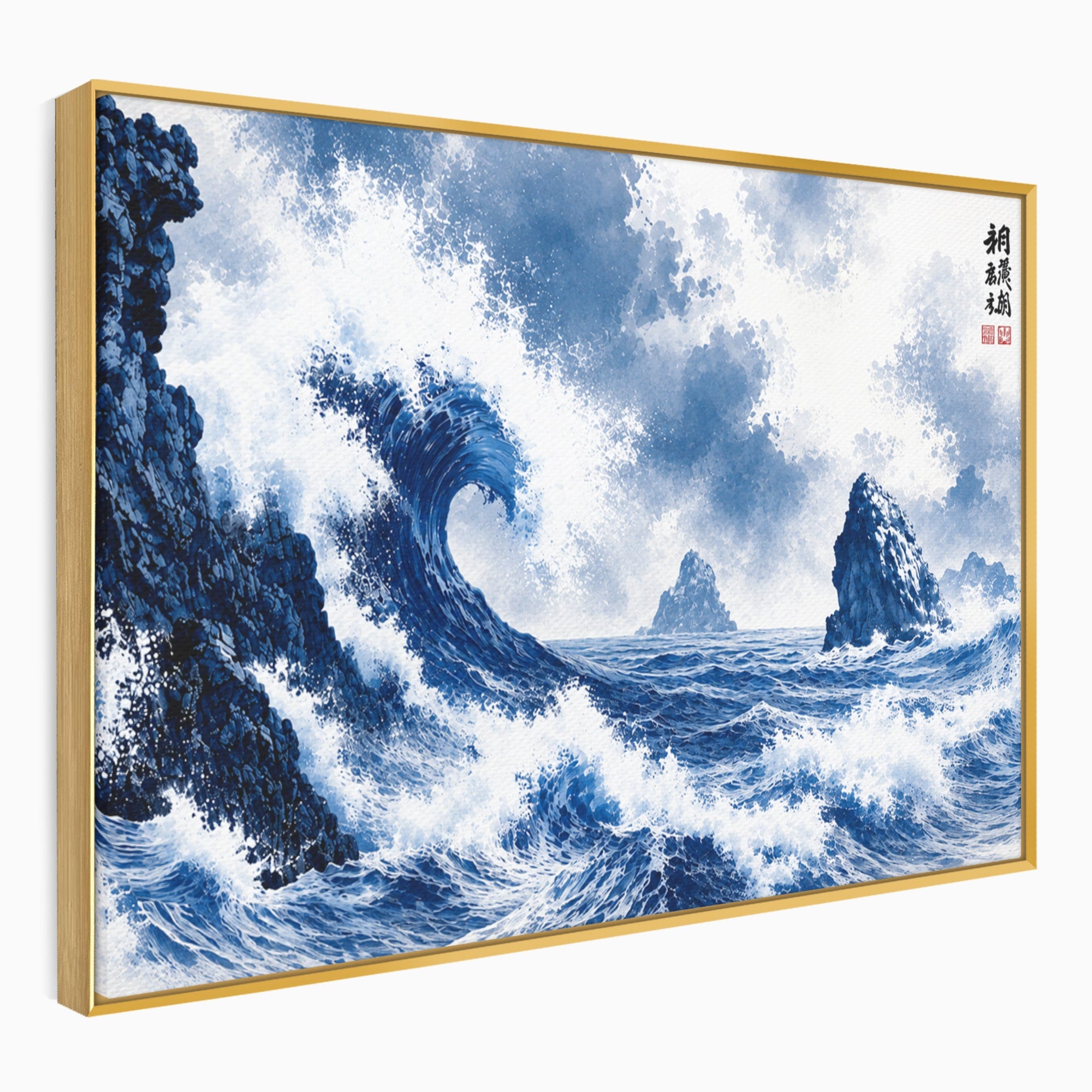 Tablou Canvas Premium LuxCanva® A1720, Valuri Inalte, Valuri, Ocean, Peisaj Marin, Dramatic, Birou, Culori Vibrante