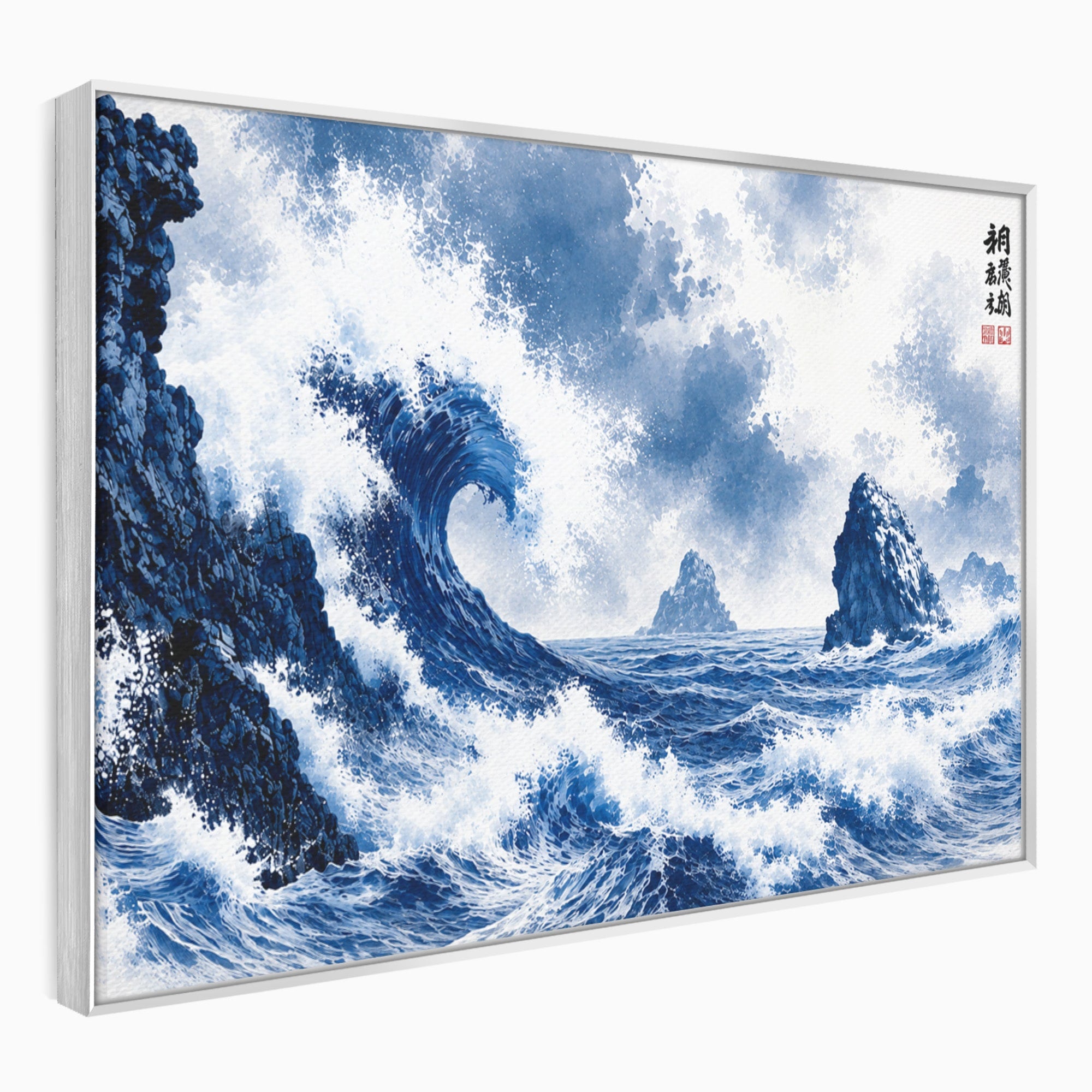 Tablou Canvas Premium LuxCanva® A1720, Valuri Inalte, Valuri, Ocean, Peisaj Marin, Dramatic, Birou, Culori Vibrante