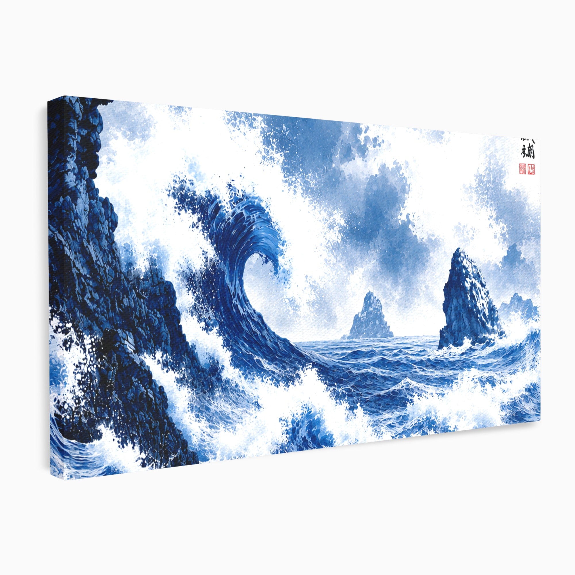 Tablou Canvas Premium LuxCanva® A1720, Valuri Inalte, Valuri, Ocean, Peisaj Marin, Dramatic, Birou, Culori Vibrante