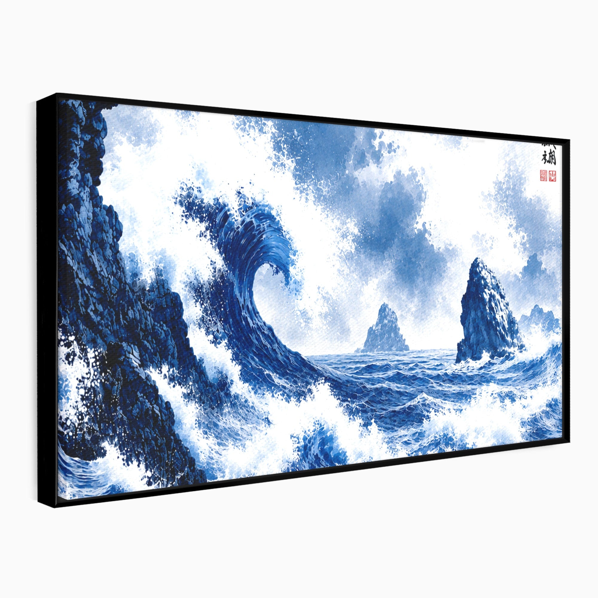 Tablou Canvas Premium LuxCanva® A1720, Valuri Inalte, Valuri, Ocean, Peisaj Marin, Dramatic, Birou, Culori Vibrante
