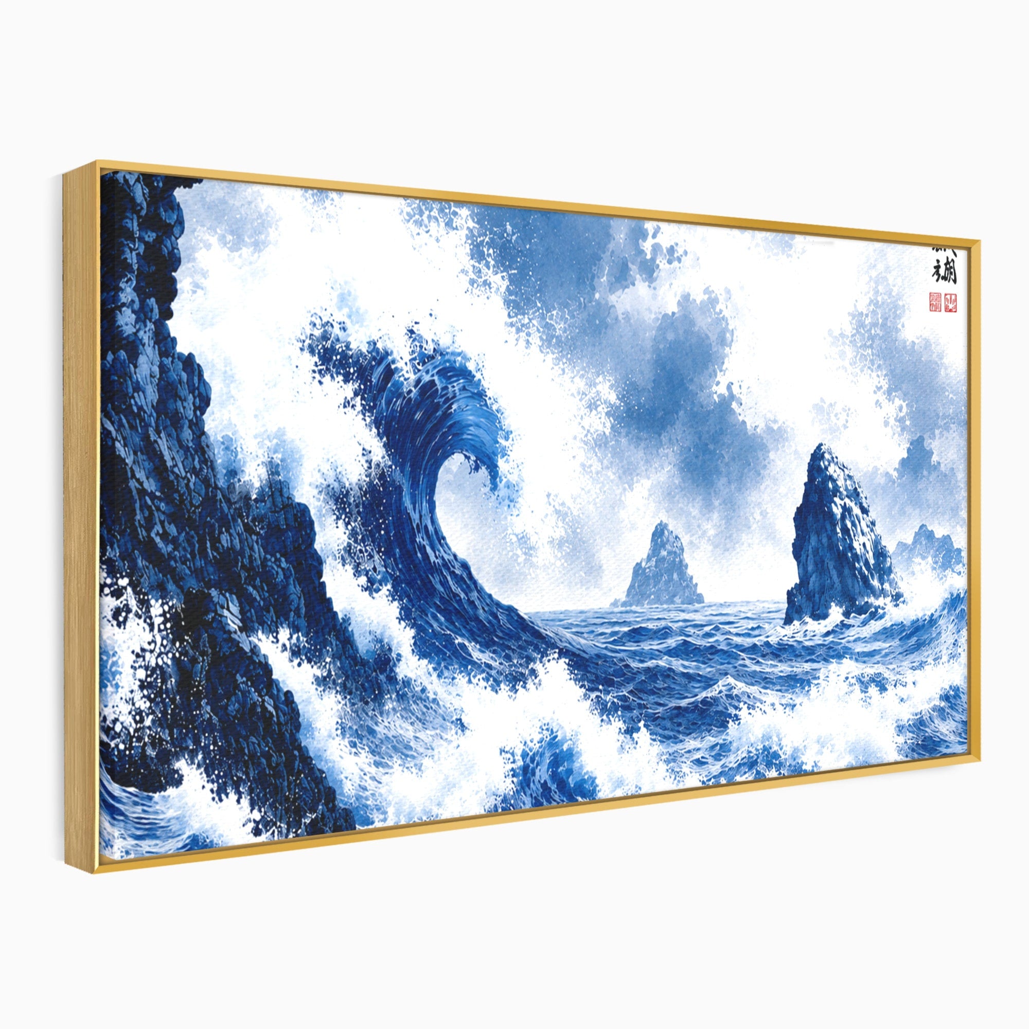 Tablou Canvas Premium LuxCanva® A1720, Valuri Inalte, Valuri, Ocean, Peisaj Marin, Dramatic, Birou, Culori Vibrante