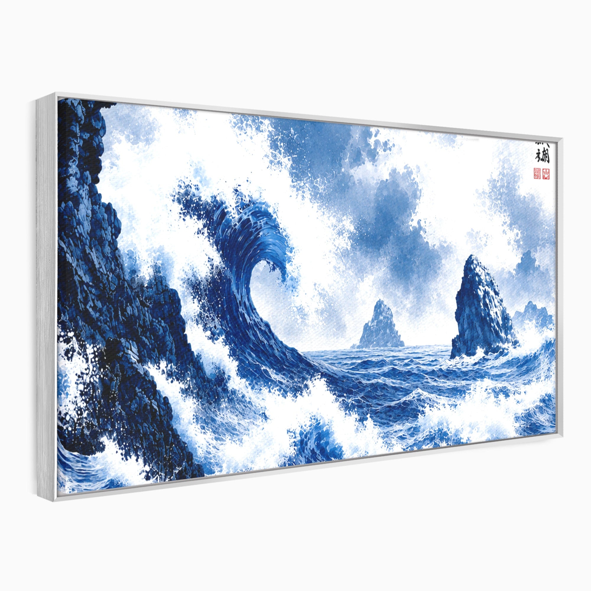 Tablou Canvas Premium LuxCanva® A1720, Valuri Inalte, Valuri, Ocean, Peisaj Marin, Dramatic, Birou, Culori Vibrante