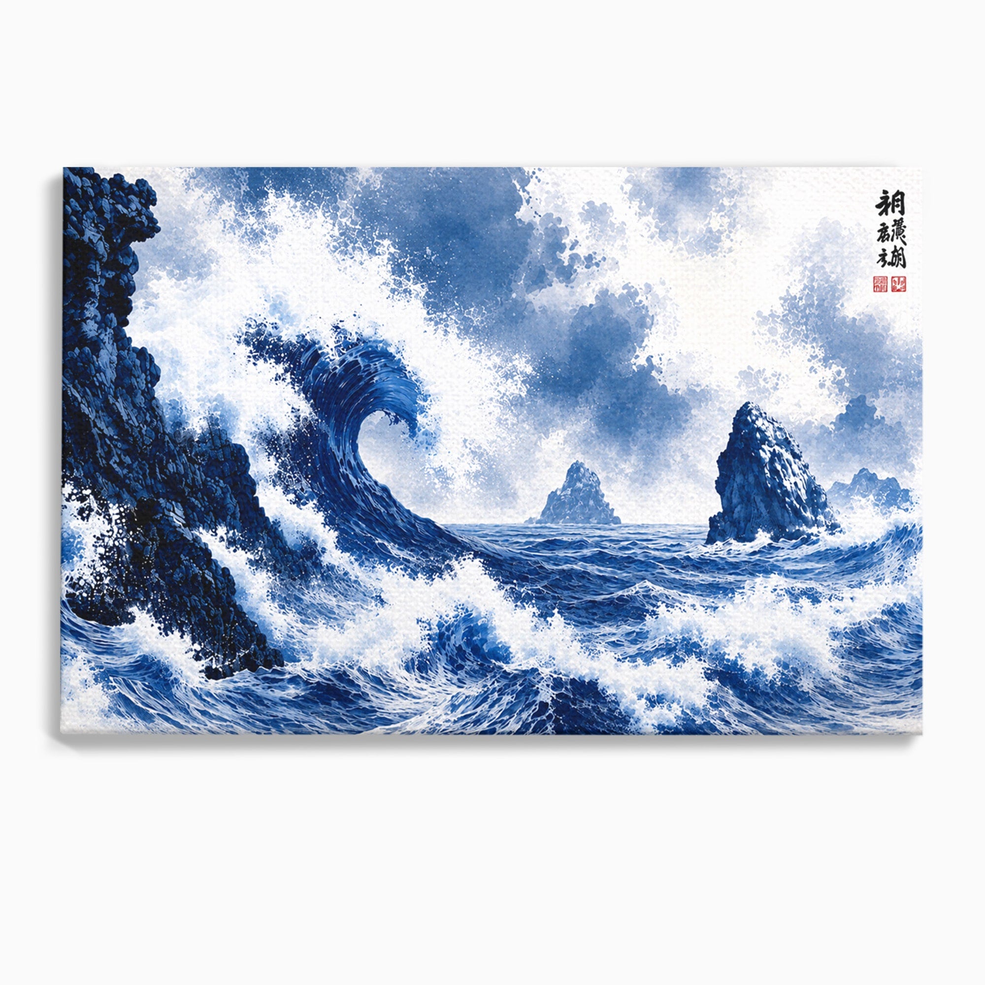 Tablou Canvas Premium LuxCanva® A1720, Valuri Inalte, Valuri, Ocean, Peisaj Marin, Dramatic, Birou, Culori Vibrante