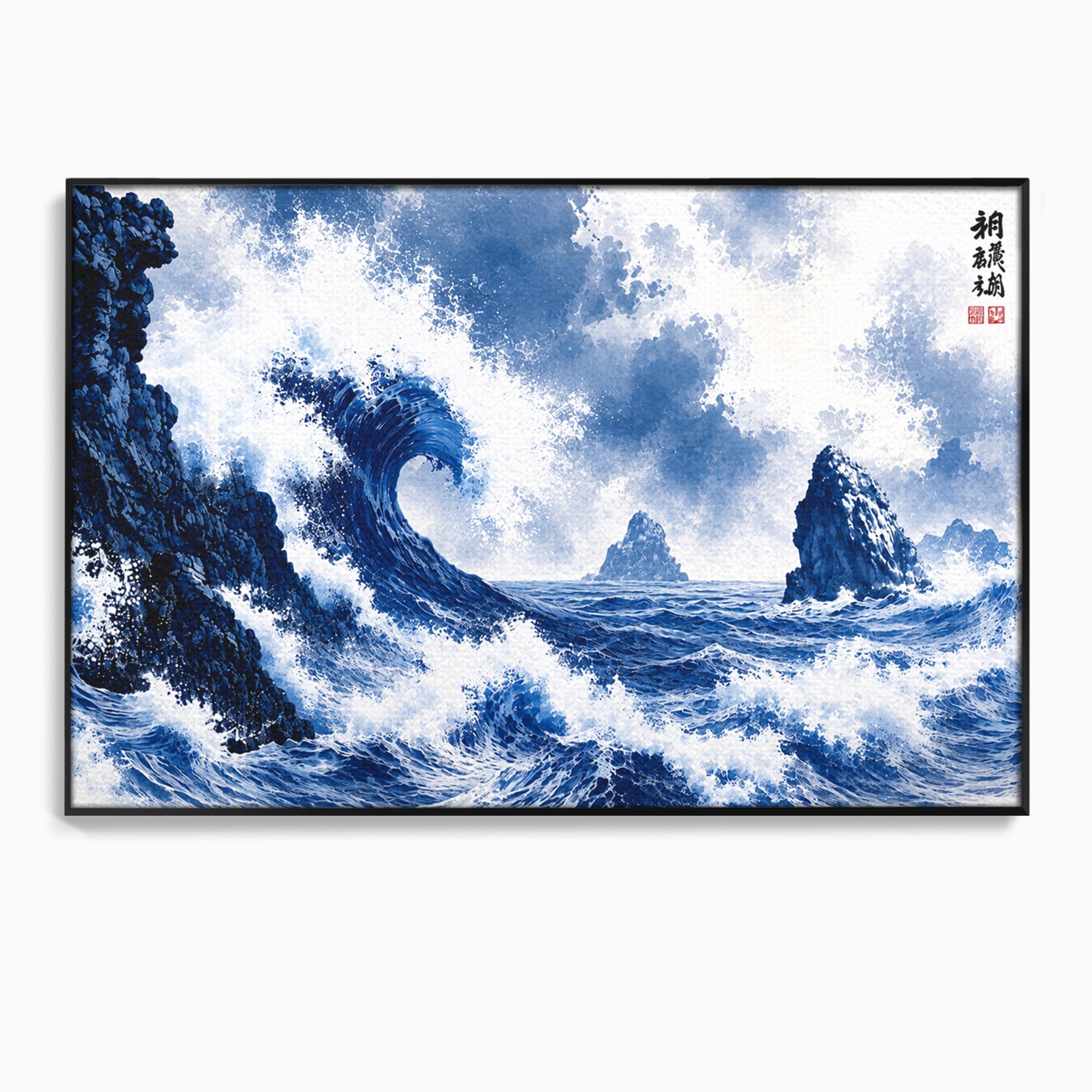 Tablou Canvas Premium LuxCanva® A1720, Valuri Inalte, Valuri, Ocean, Peisaj Marin, Dramatic, Birou, Culori Vibrante